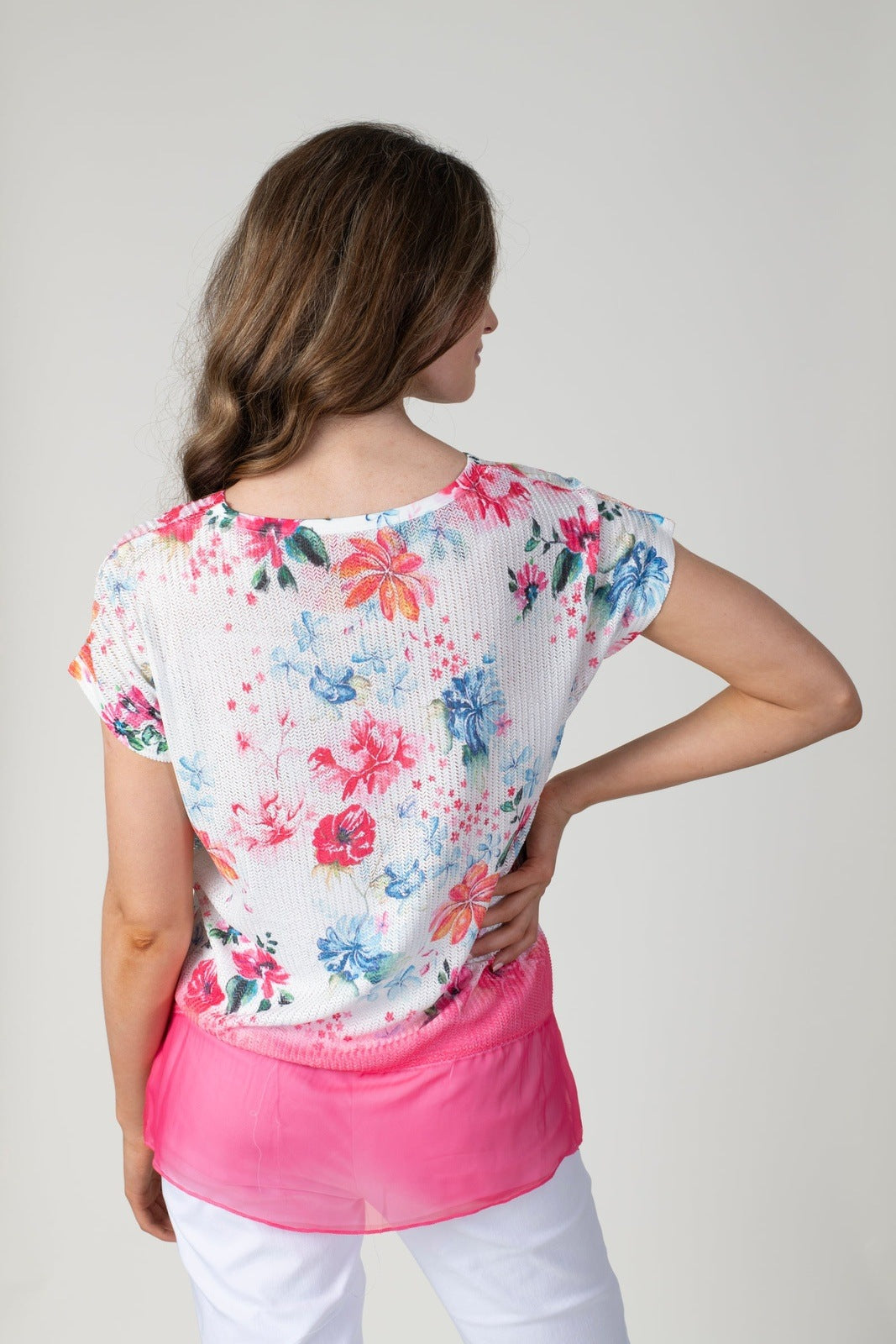 Tea Lane Floral Printed T-Shirt - Pink 3 Shaws Department Stores