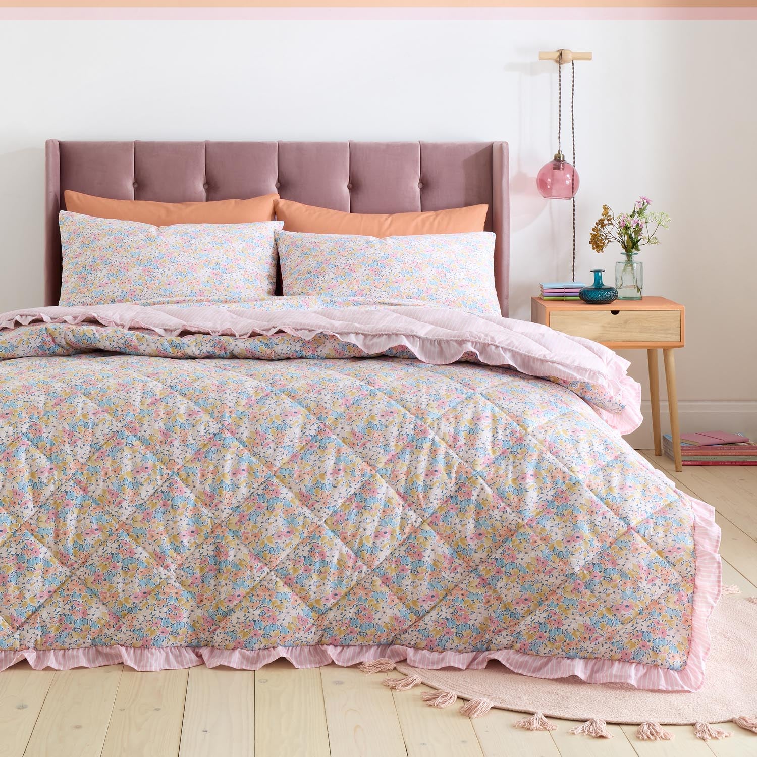 The Home Collection Posy Floral Quilted Bedspread 220X230Cm 1 Shaws Department Stores
