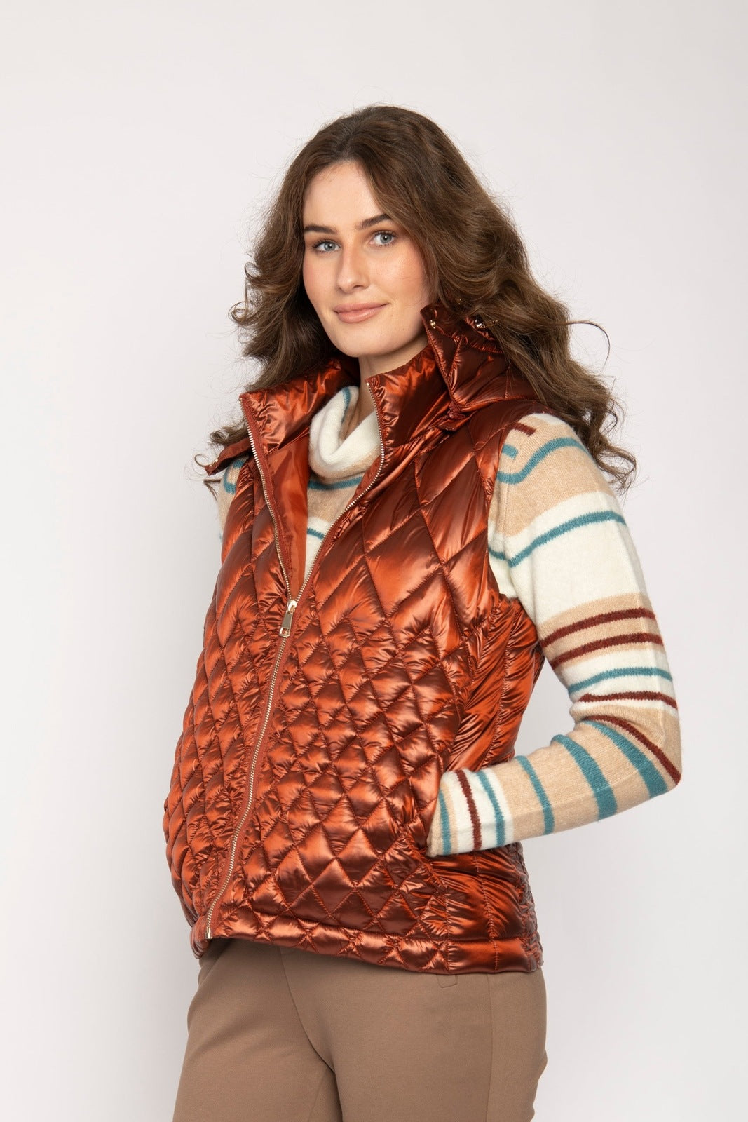 Tea Lane Shot Copper Gilet - Copper 1 Shaws Department Stores