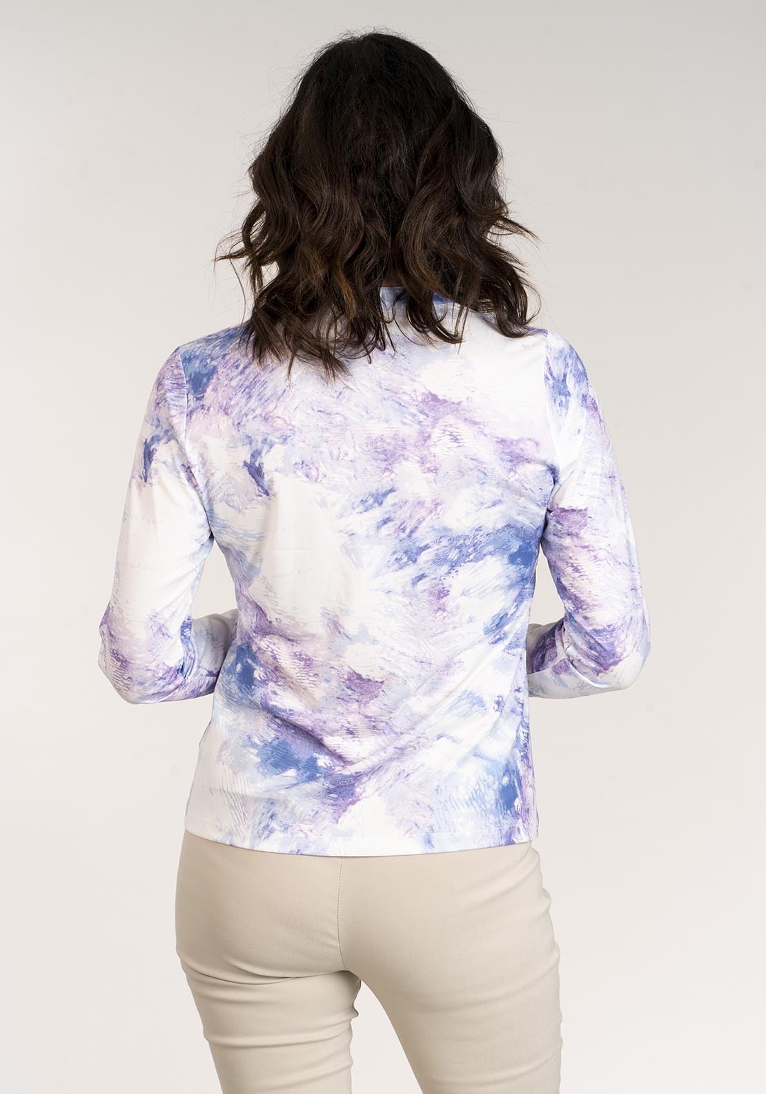 Tea Lane Long Sleeve V Neck Printed Top - Purple 5 Shaws Department Stores