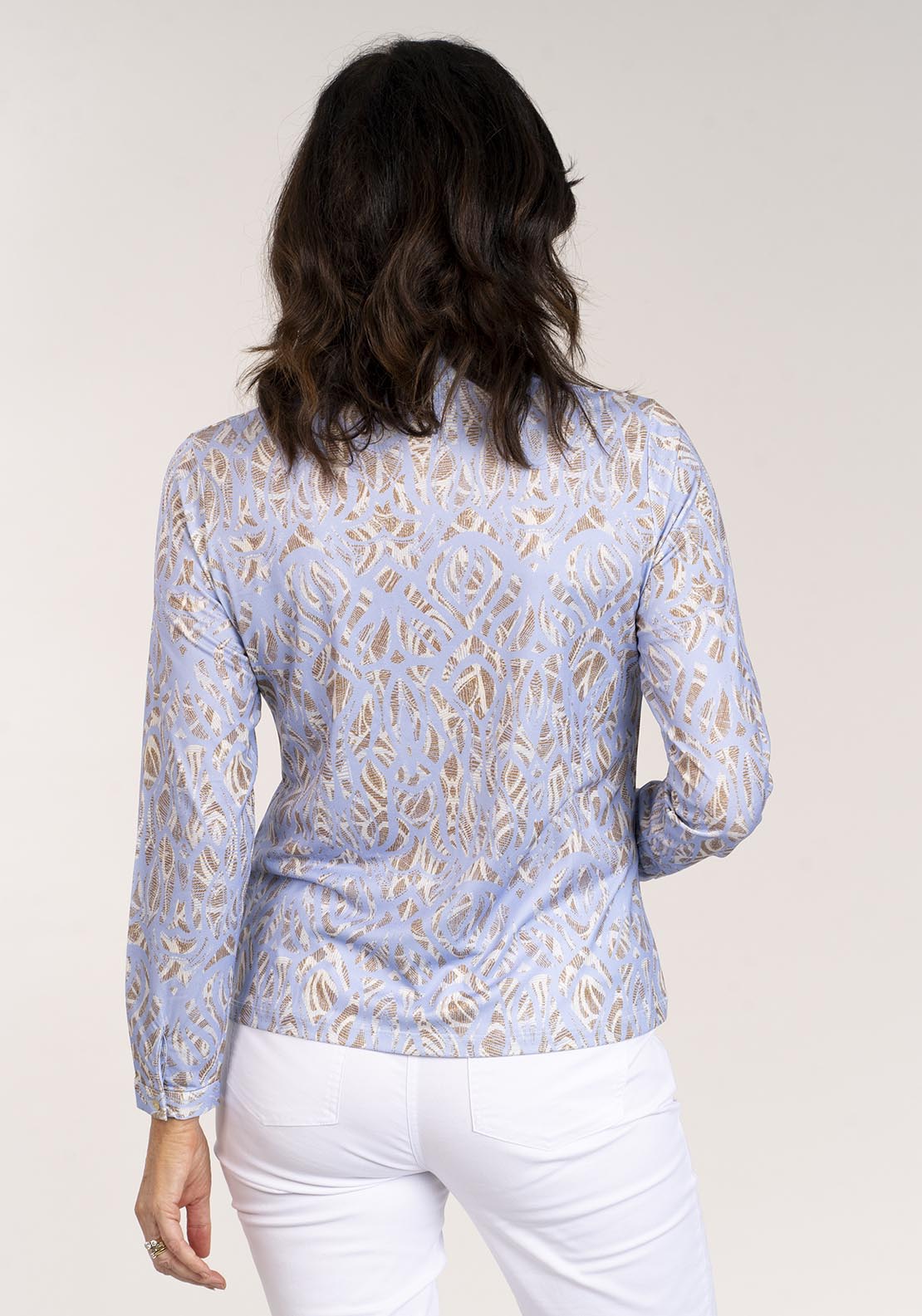 Tea Lane Long Sleeve V Neck Printed Top - Lilac 5 Shaws Department Stores