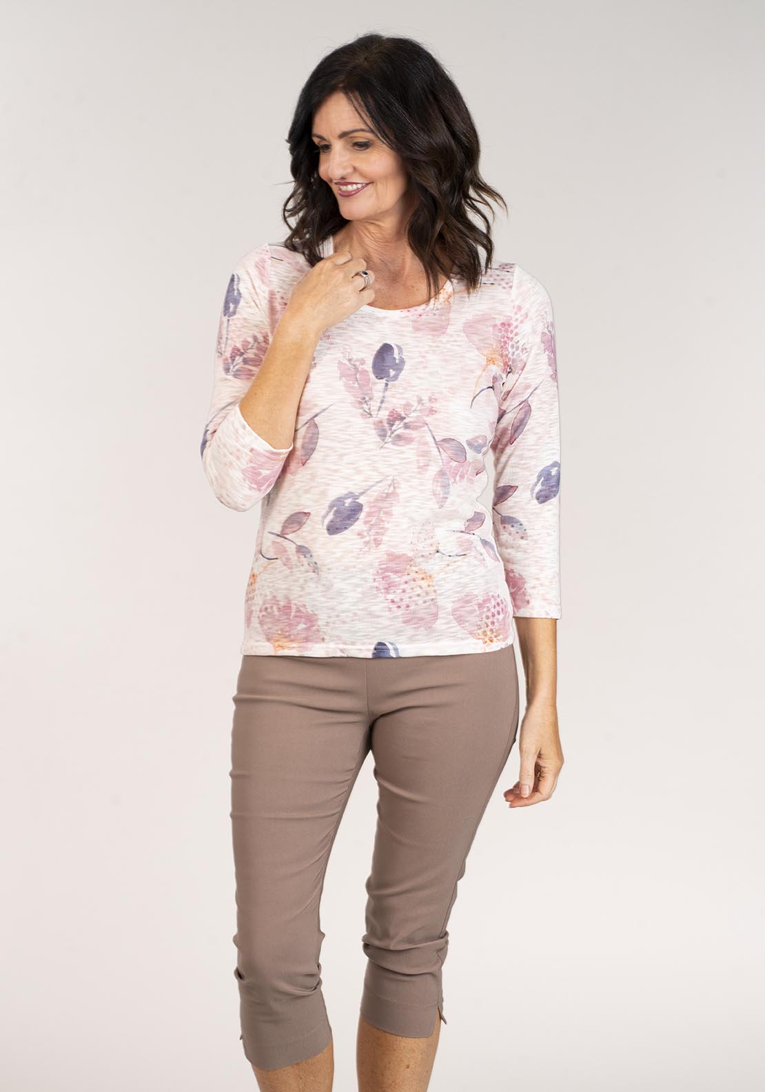 Tea Lane Printed Top W Scoop Neck - Lilac 4 Shaws Department Stores