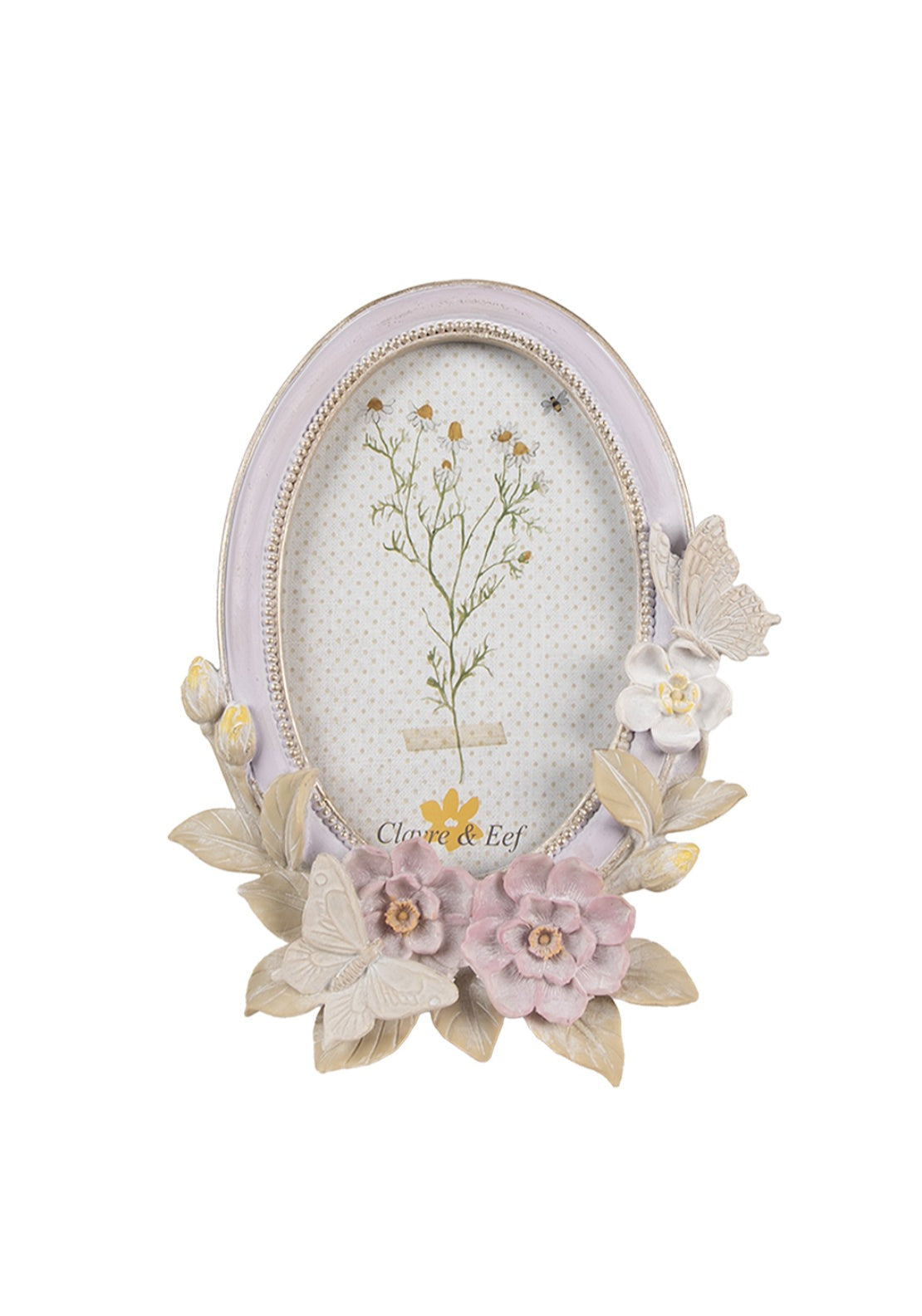Oval Shape Photo Frame - Floral