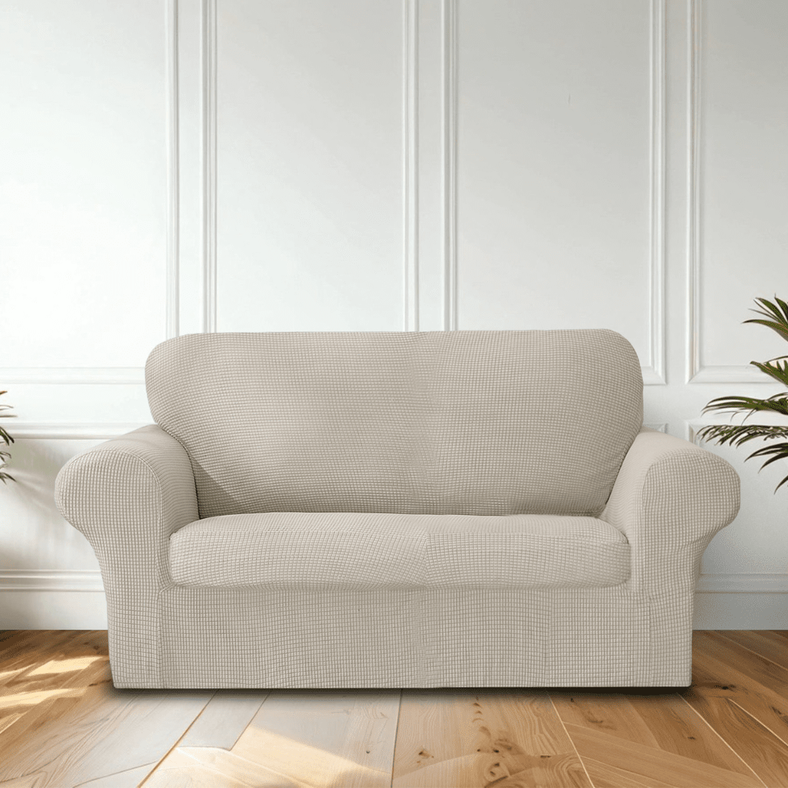 The Home Collection 2 SEATER DELBY SOFA COVER - Beige 1 Shaws Department Stores