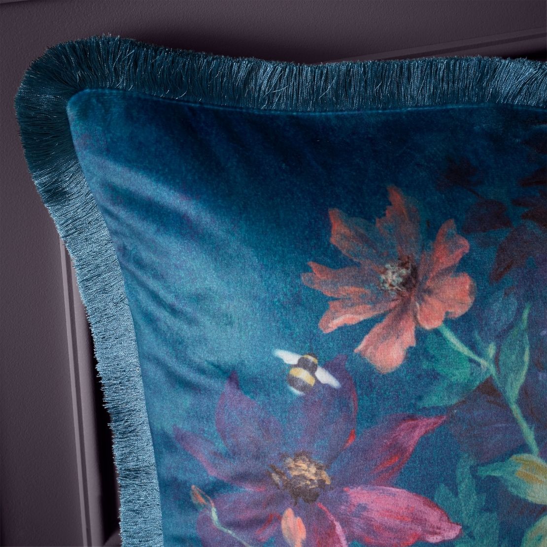 Catherine Lansfield Bridgerton Romantic Floral Cushion - Blue 2 Shaws Department Stores