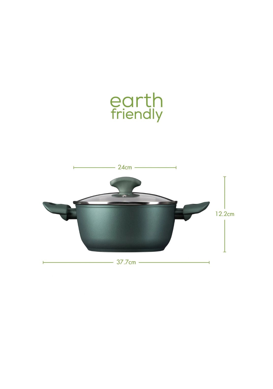 Earth Friendly Covered Stockpot 24cm - Green