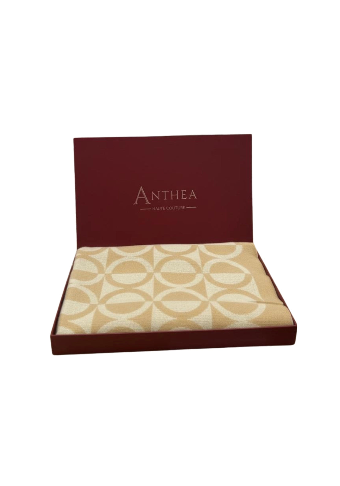 Anthea Geometric Print Boxed Scarf - Dark Cream 1 Shaws Department Stores