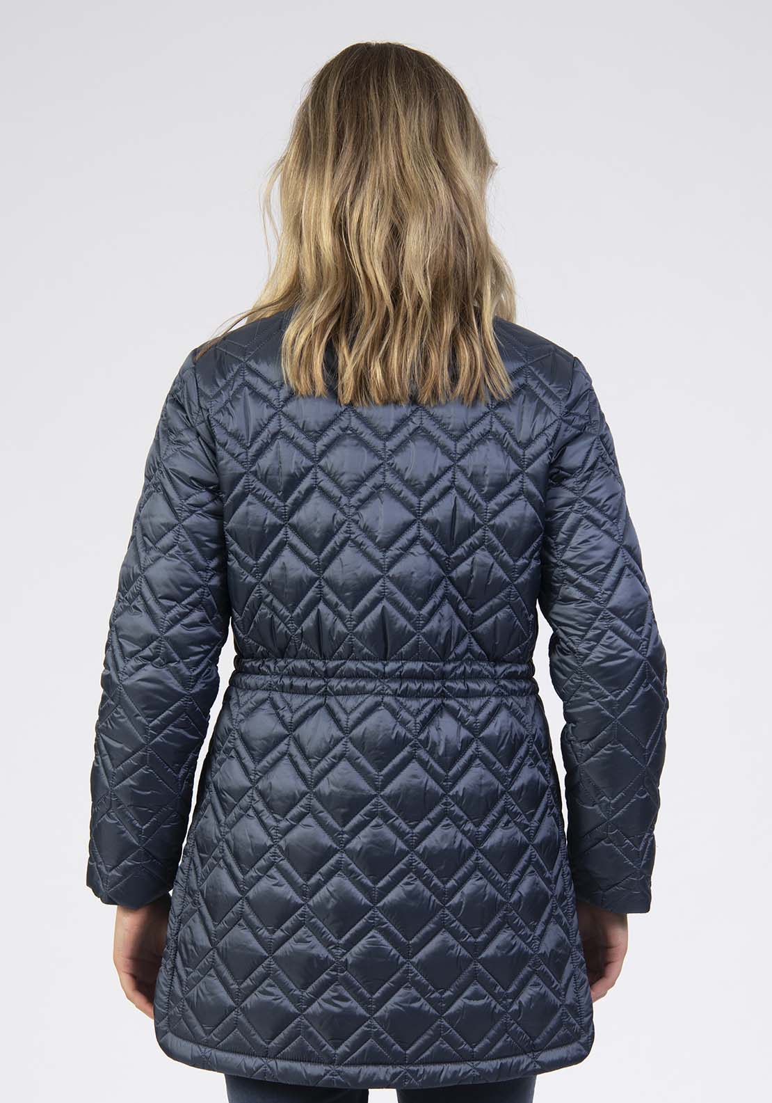 Shimmer Longline Padded Jacket - Blue