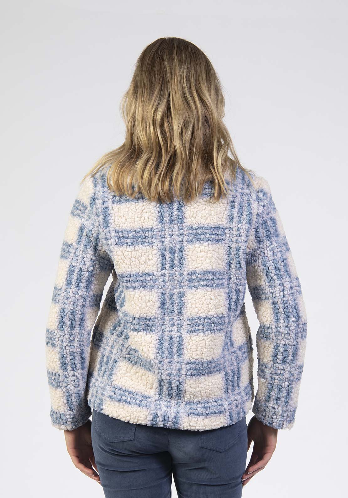 Check Zip Fleece - Blue