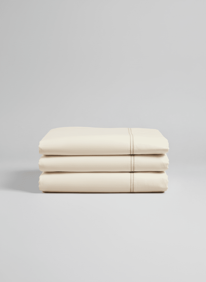 Heather & Ferne 100% Sateen Cotton 300 TC Duvet Cover Set - Cream 2 Shaws Department Stores