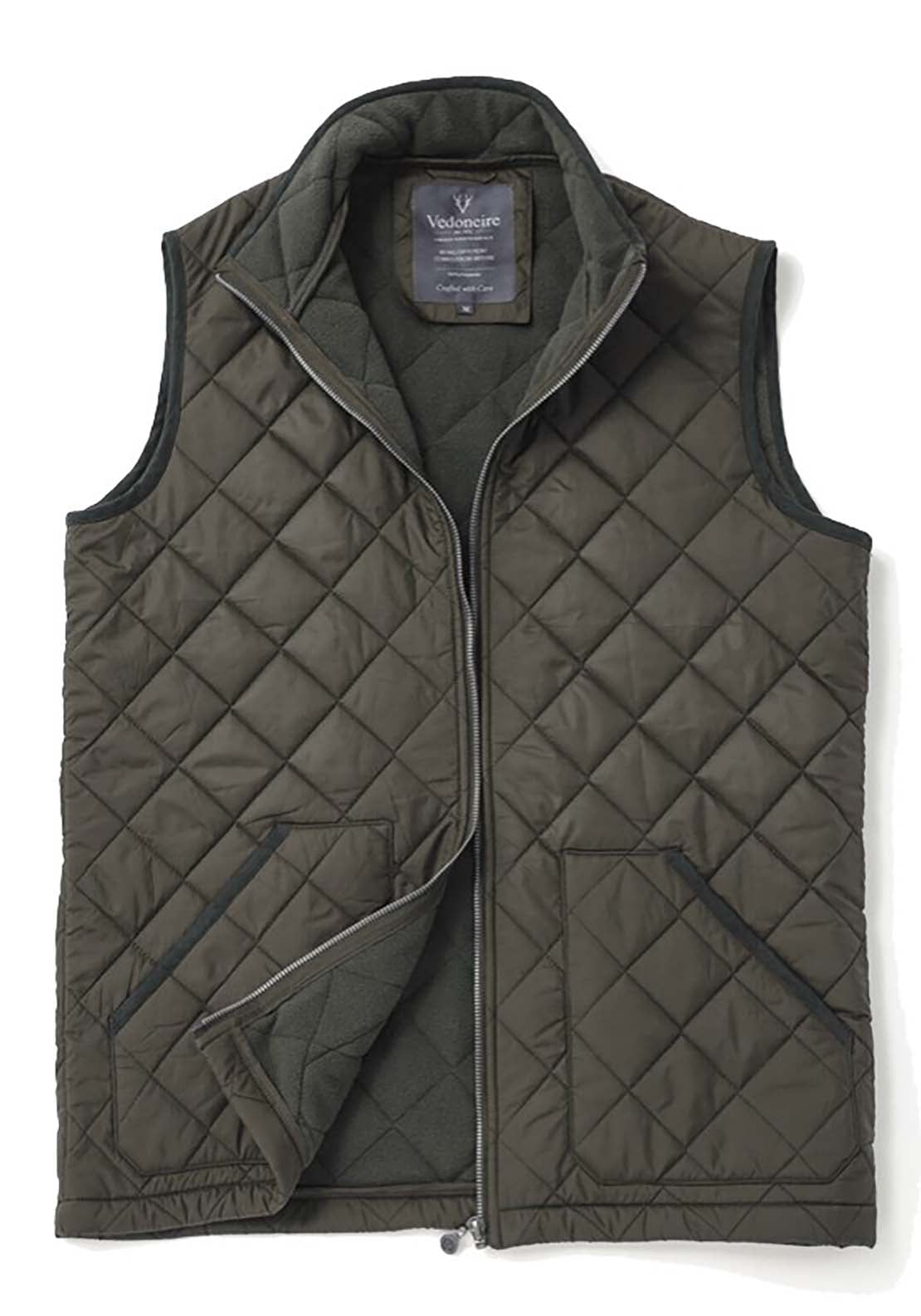Vedoneire Fleece Lined Quilted Gilet - Green 1 Shaws Department Stores