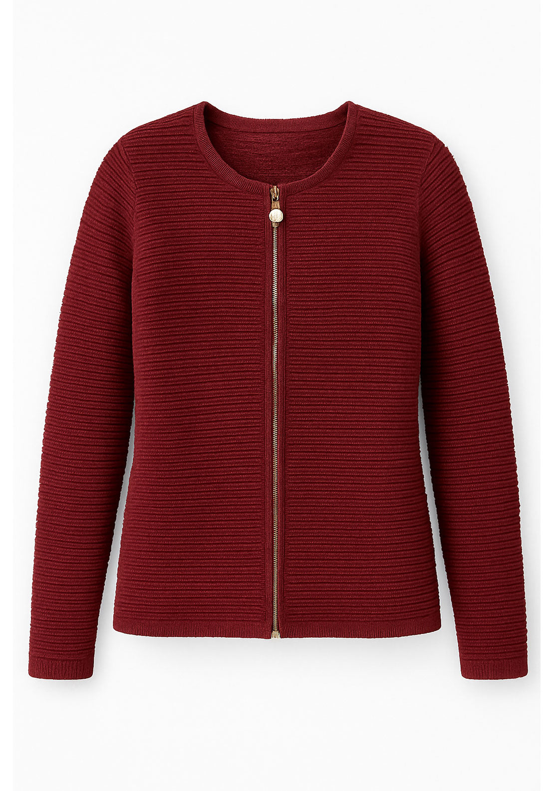 Tea Lane Chenille Zip Cardigan - Red 1 Shaws Department Stores