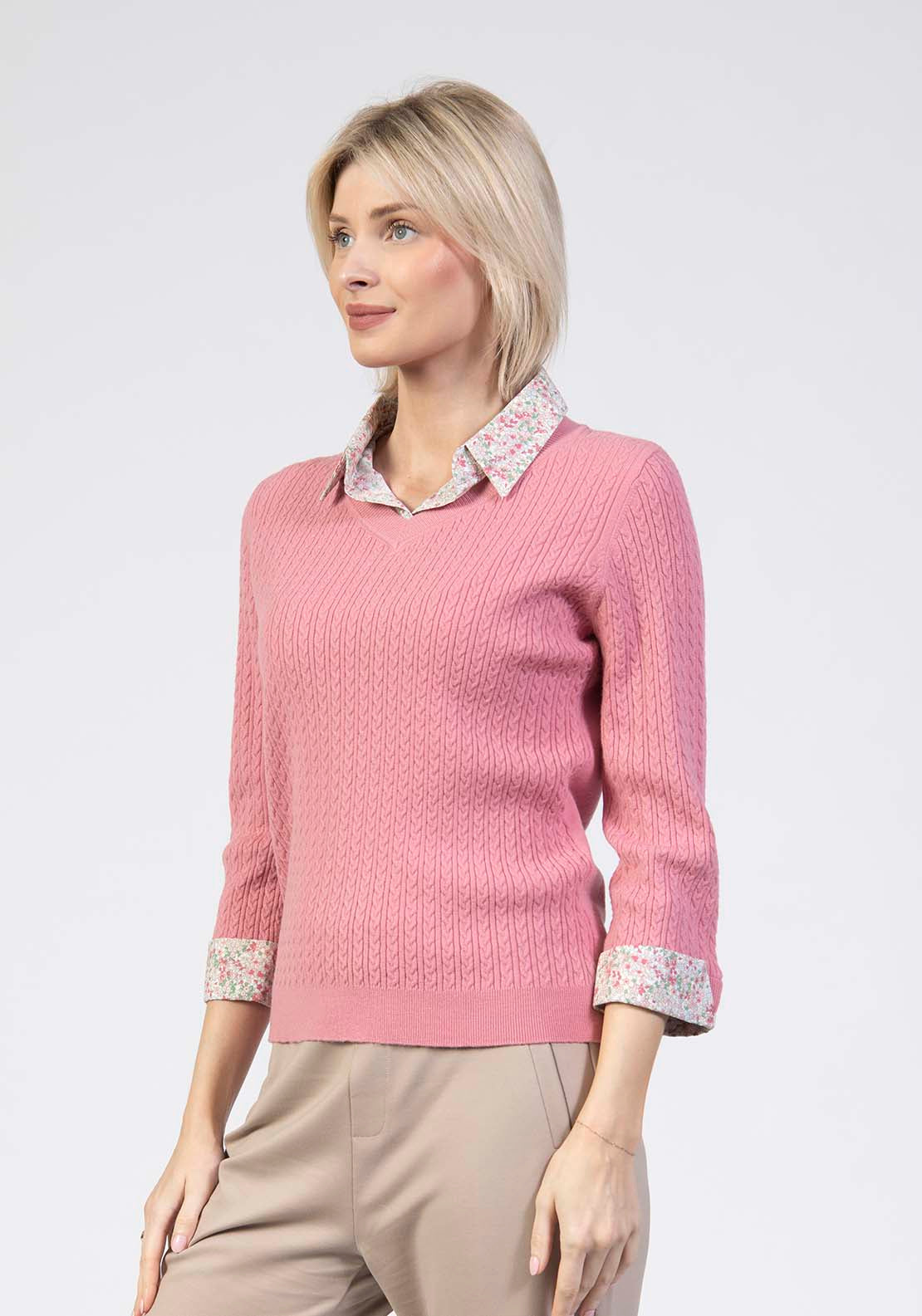 Light Cable Sweater - Pink