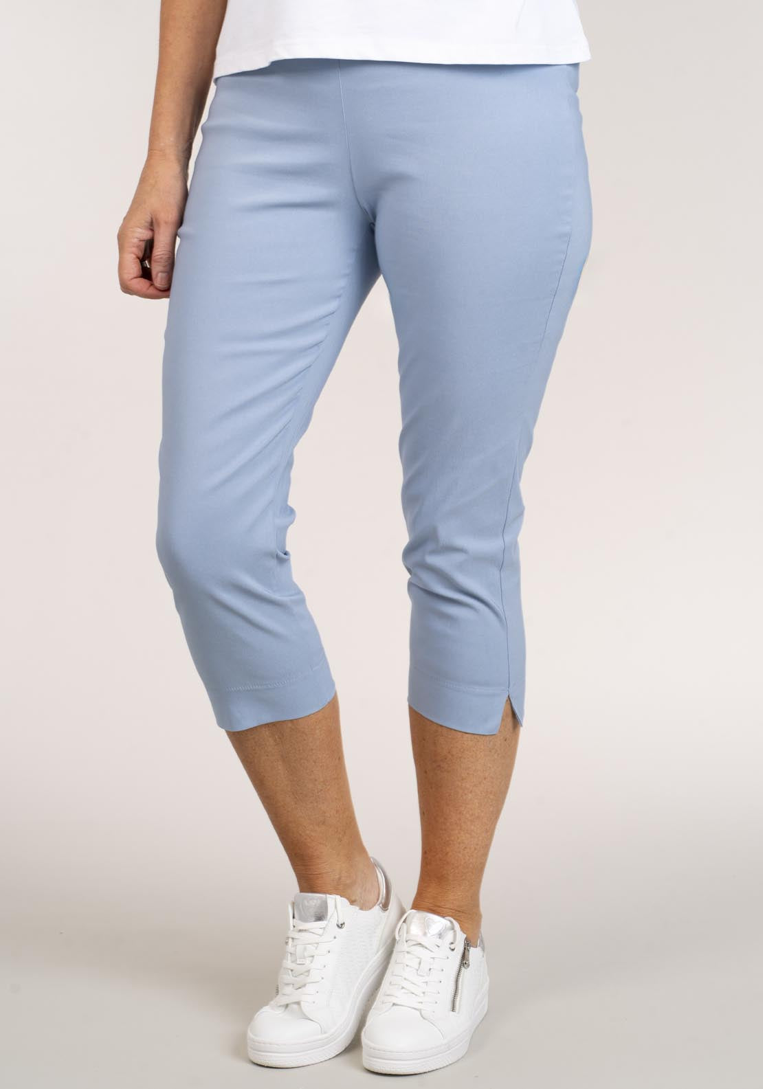 Tea Lane Slim Fit Basic Capri - Blue 2 Shaws Department Stores