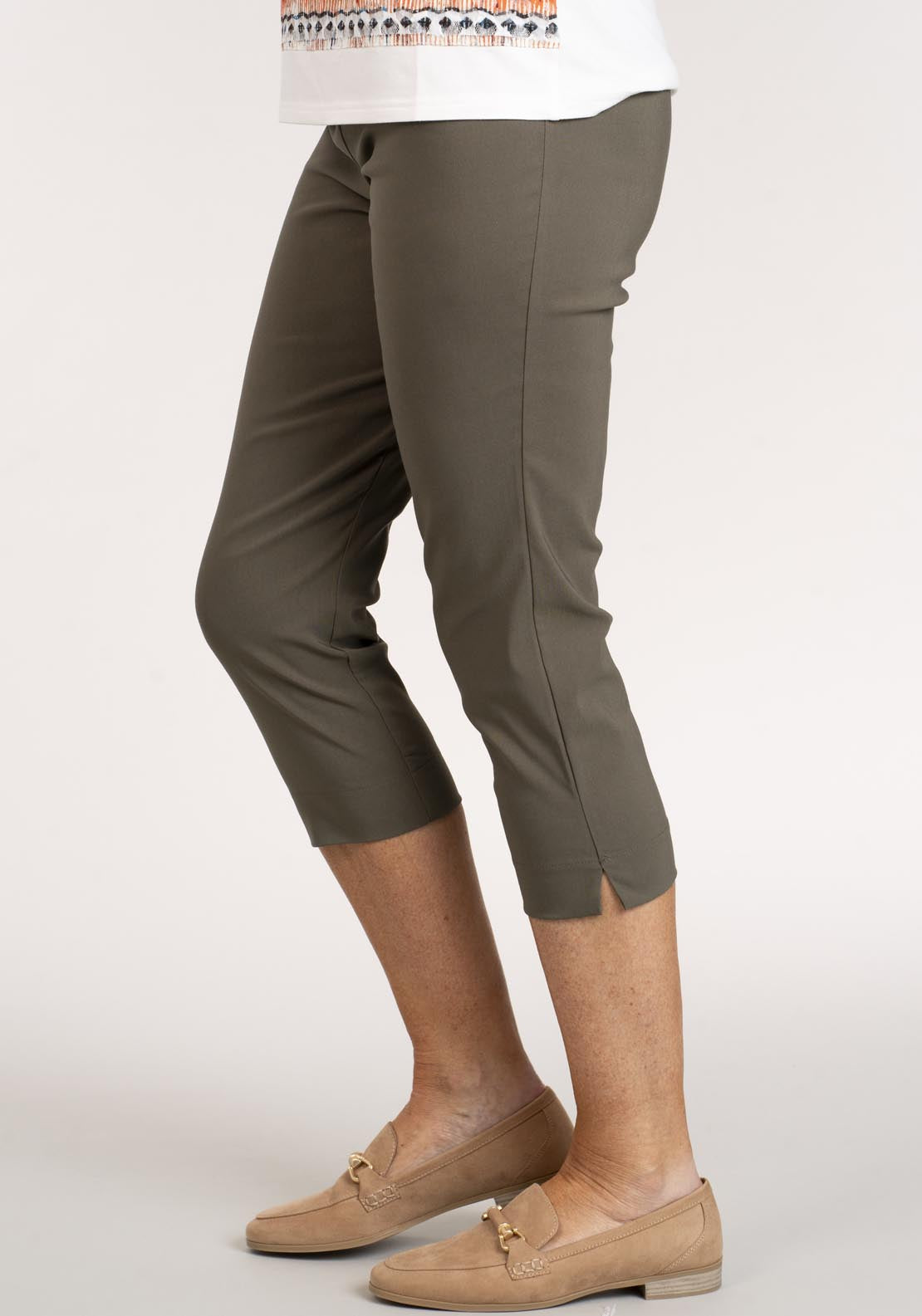 Tea Lane Slim Fit Basic Capri - Green 3 Shaws Department Stores