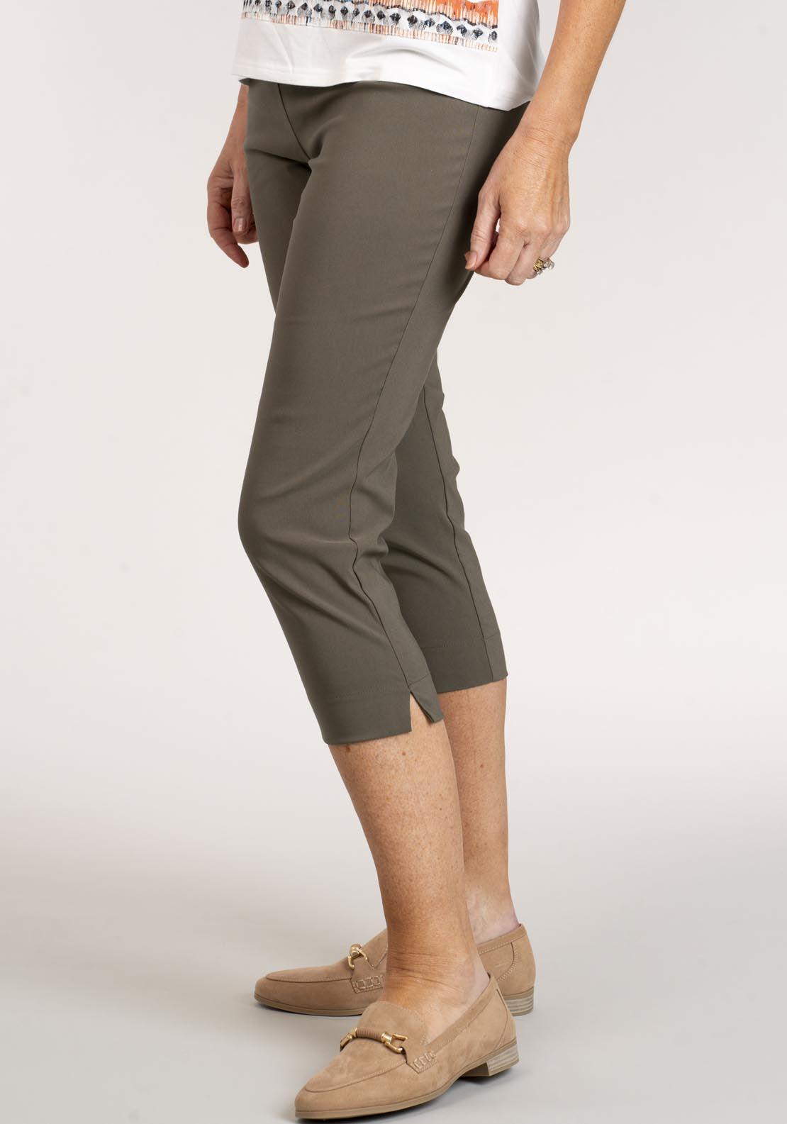 Tea Lane Slim Fit Basic Capri - Green 5 Shaws Department Stores