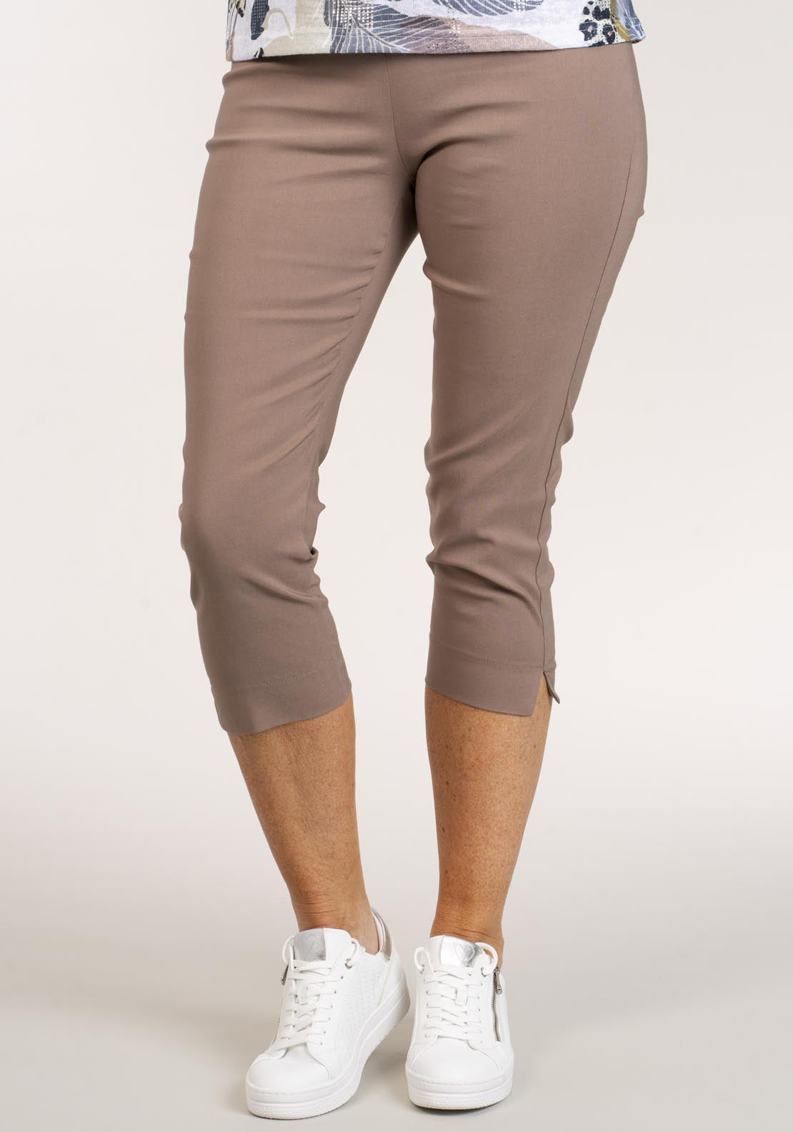 Tea Lane Slim Fit Basic Capri - Mink 3 Shaws Department Stores