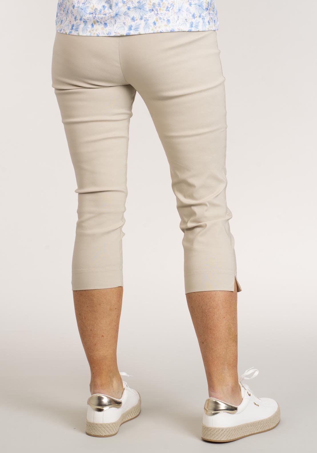Tea Lane Slim Fit Basic Capri - Sand 3 Shaws Department Stores