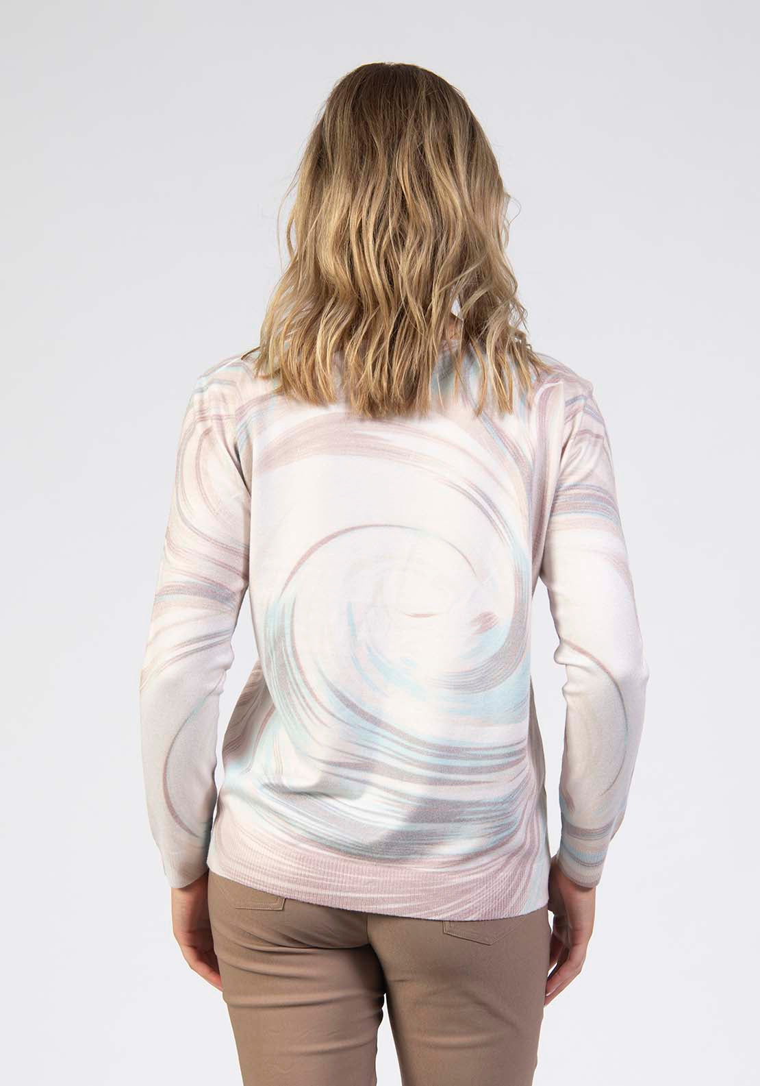Tea Lane Soft Printed Swirl Sparkle Top - Beige 2 Shaws Department Stores