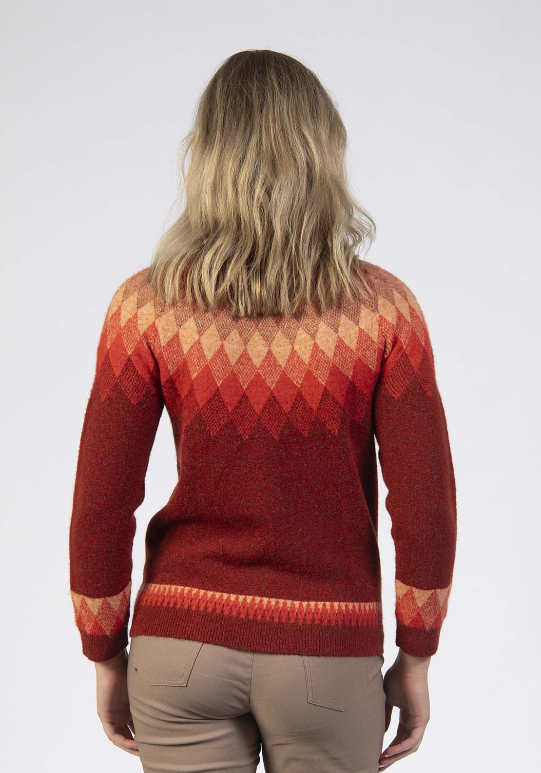 Tea Lane Crew Fairisle Jumper - Red 2 Shaws Department Stores