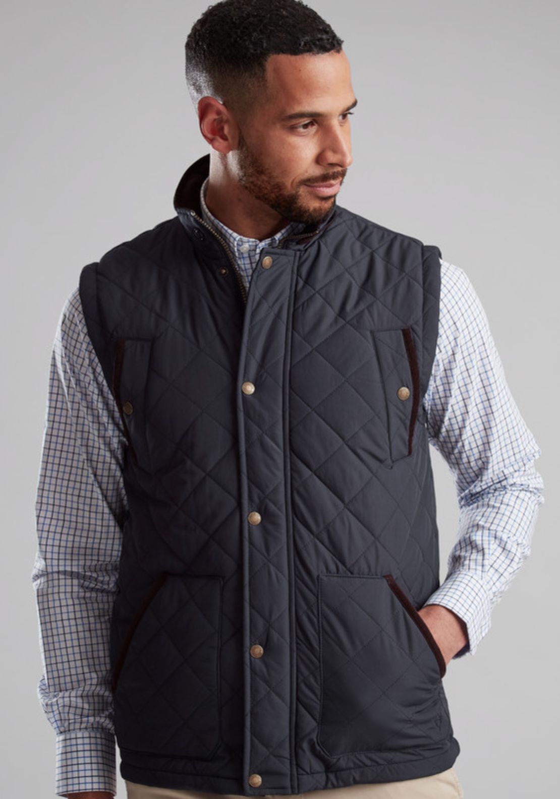 Vedoneire Heritage Quilted Gilet - Blue 1 Shaws Department Stores