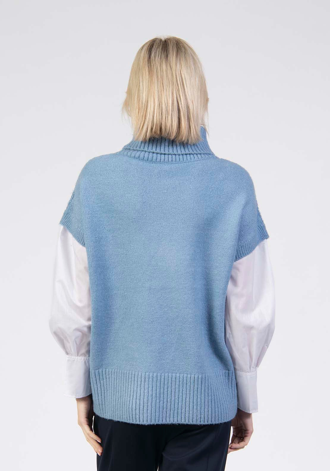 Turtle Neck Shirt Jumper - Blue