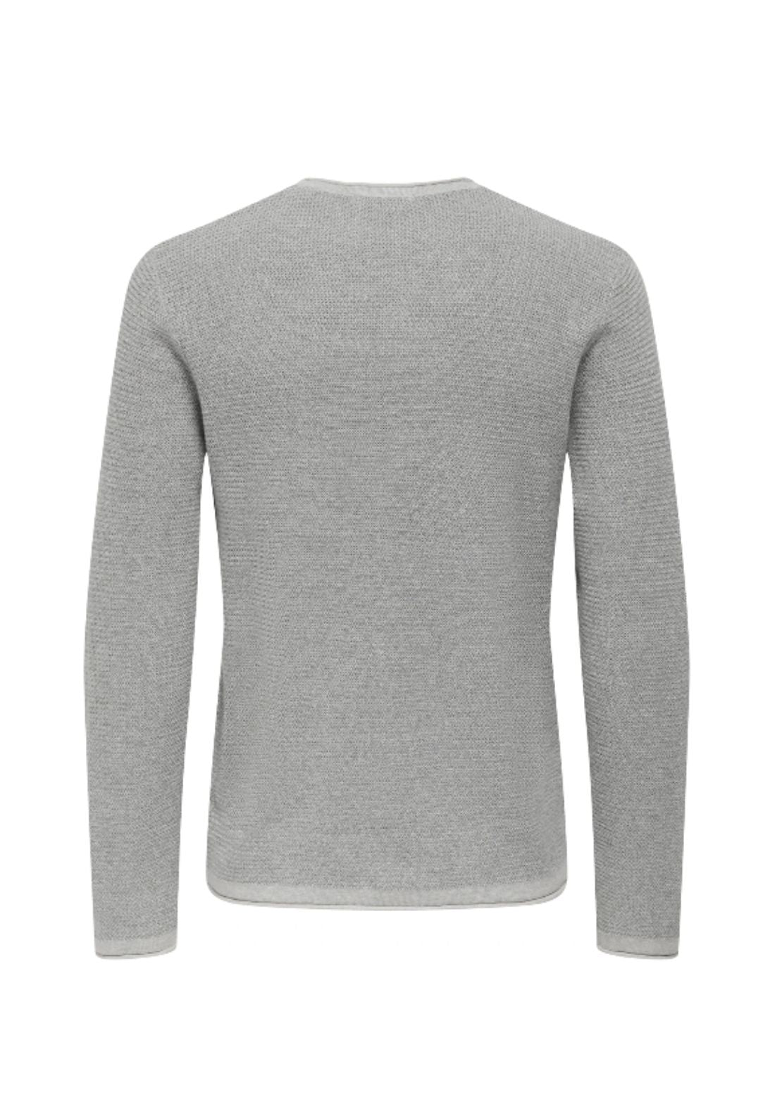 Only & Sons Onseric Crew Neck Knit - Grey 4 Shaws Department Stores