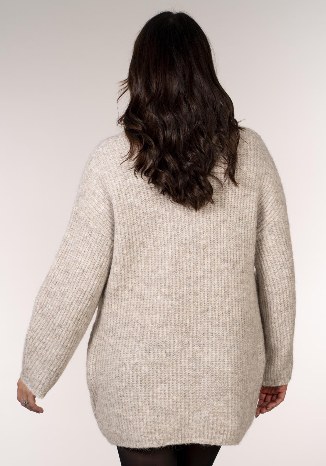 Milla Long Sleeve Rollneck Mini Dress - Beige