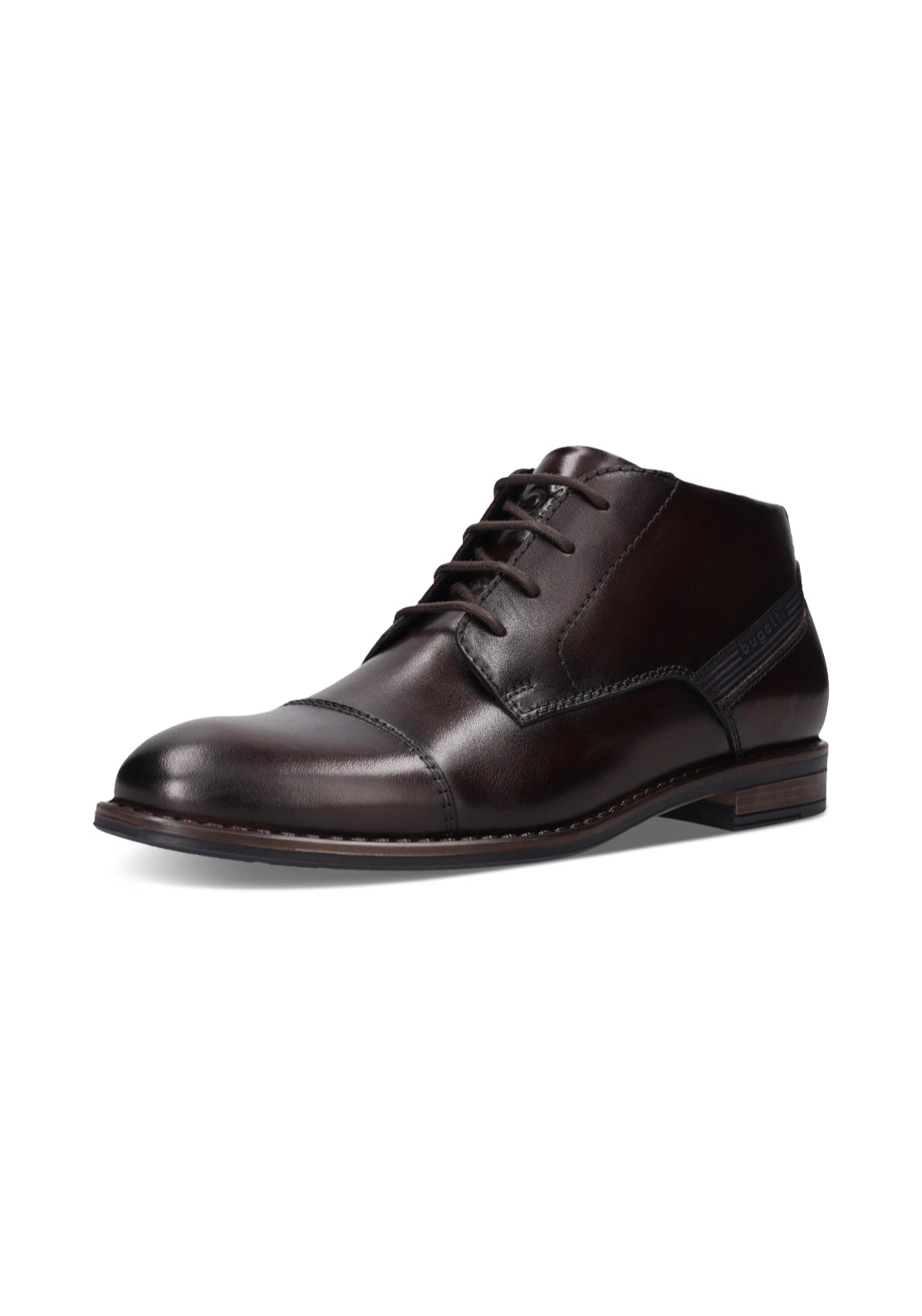 Bugatti High Lace Up Ankle Boots - Dark Brown 3 Shaws Department Stores