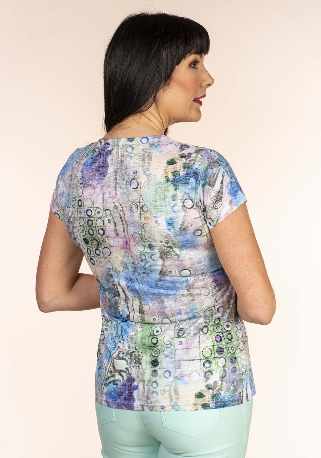 Tea Lane Print Burnout T-Shirt 3 Shaws Department Stores