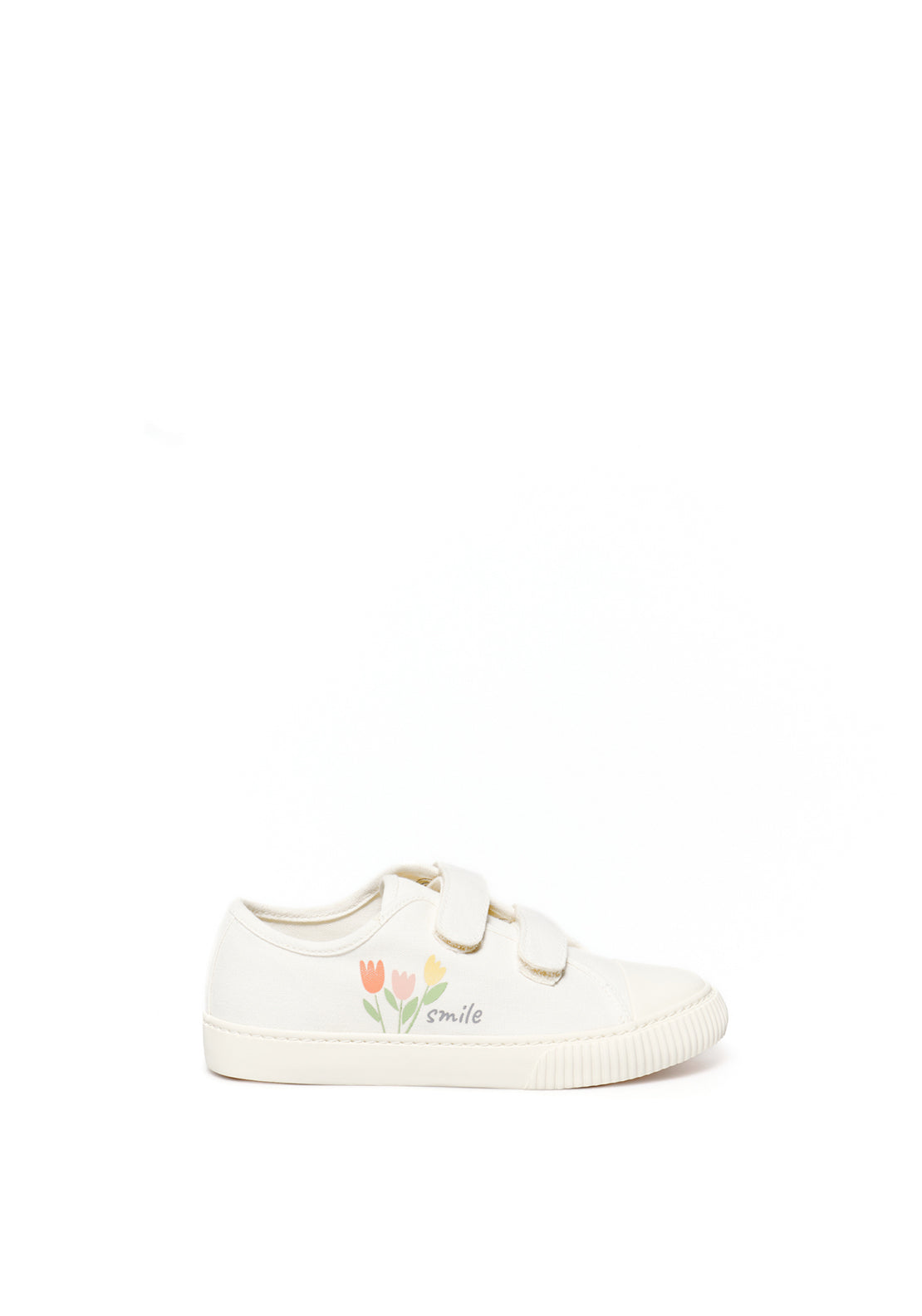 Sfera Flowers canvas trainers - Ecru 2 Shaws Department Stores