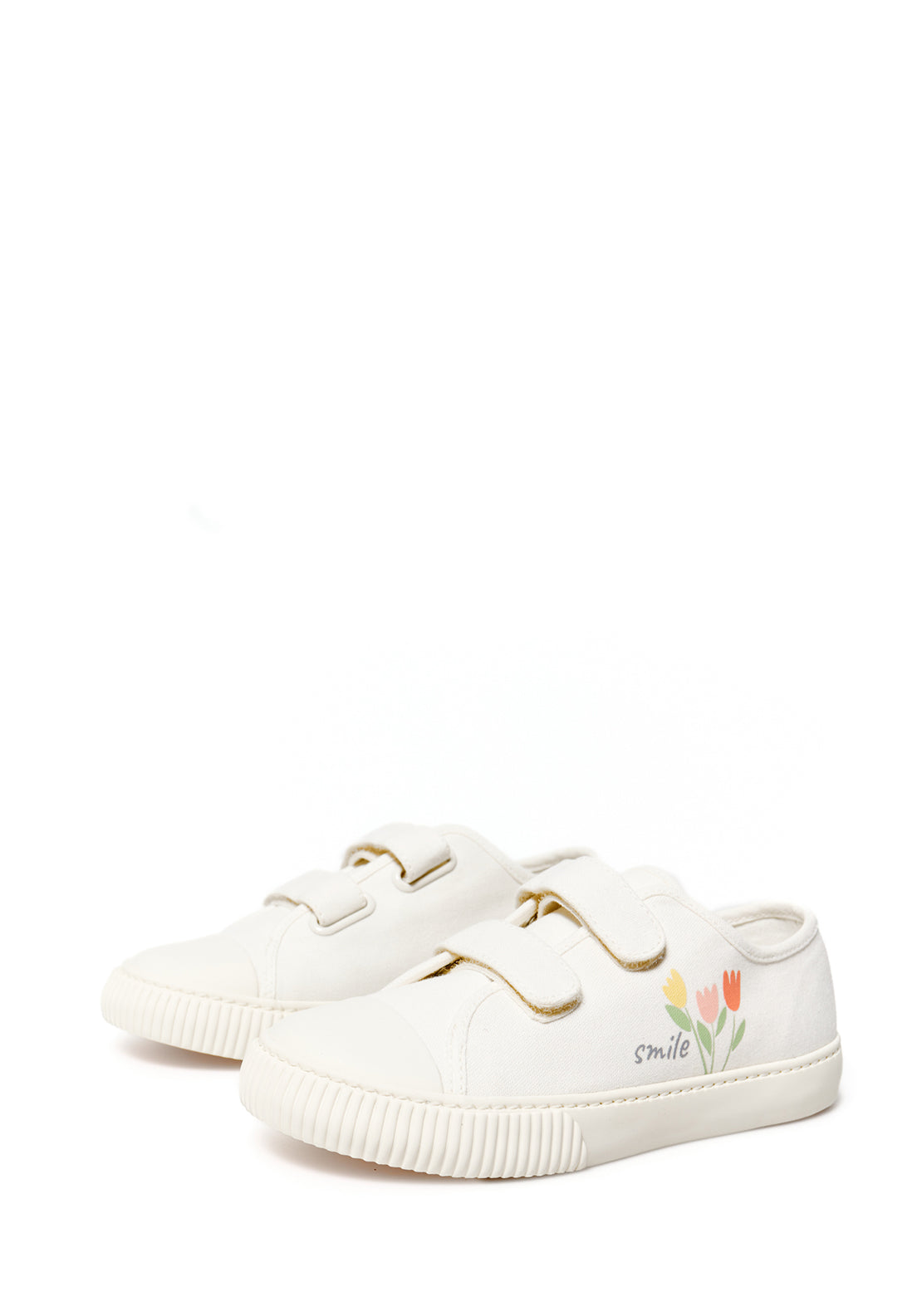 Sfera Flowers canvas trainers - Ecru 4 Shaws Department Stores