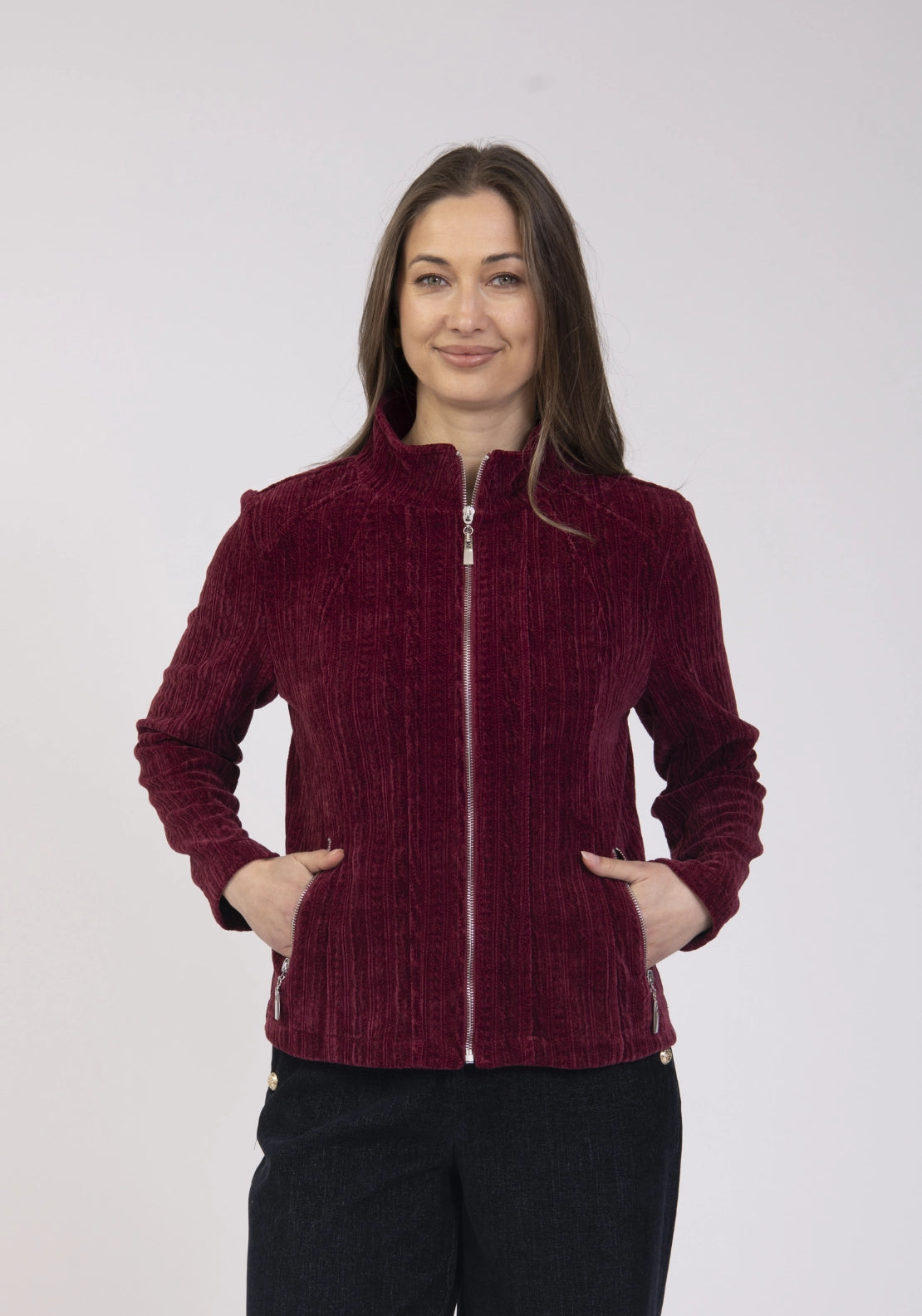 Jersey Jacket Plain - Raspberry