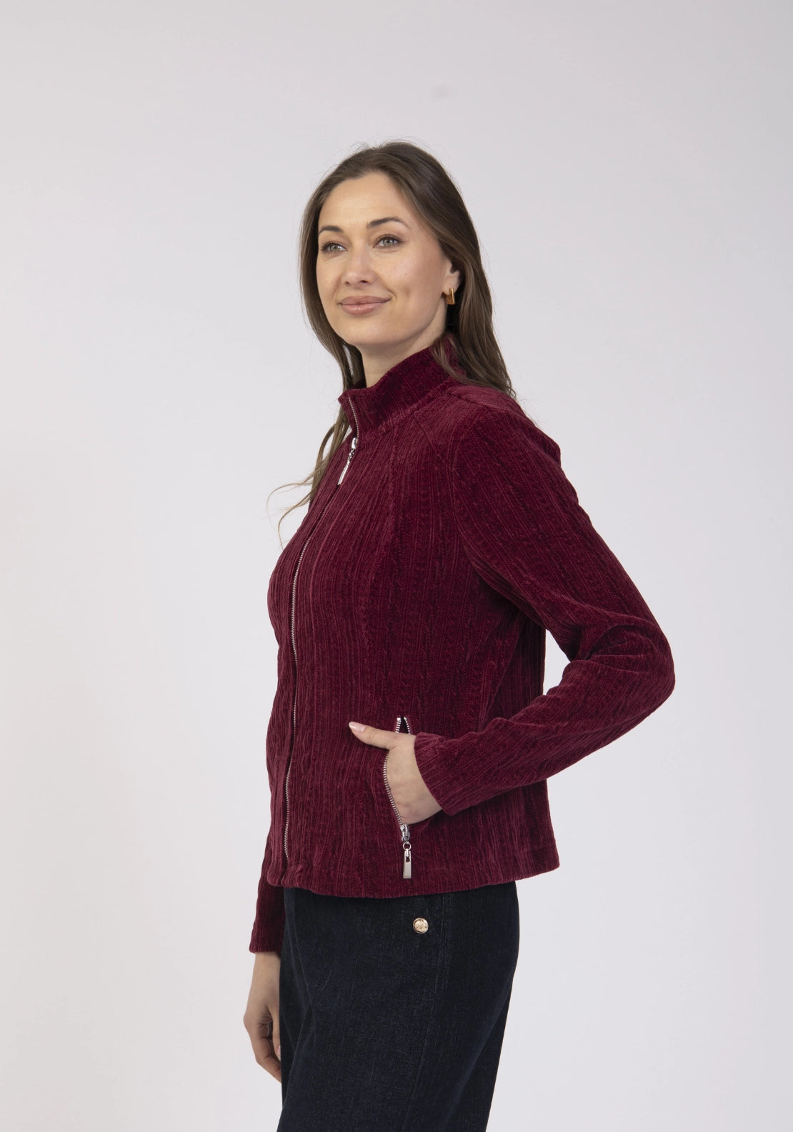 Jersey Jacket Plain - Raspberry