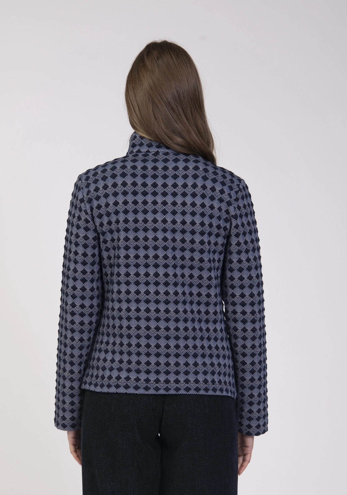 Jacquard Jersey Jacket - Navy