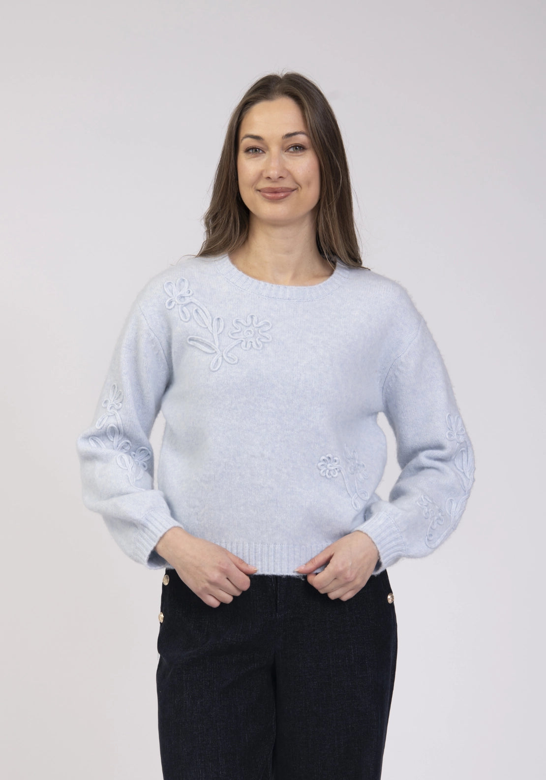 Cornelli Knit Sweater - Light Blue