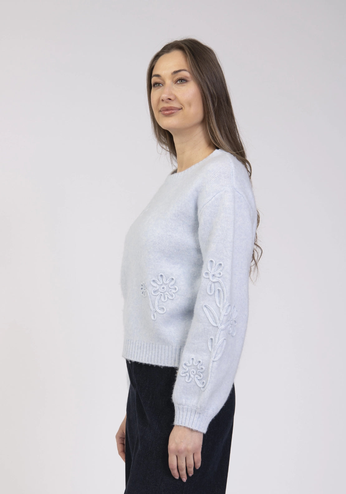 Cornelli Knit Sweater - Light Blue