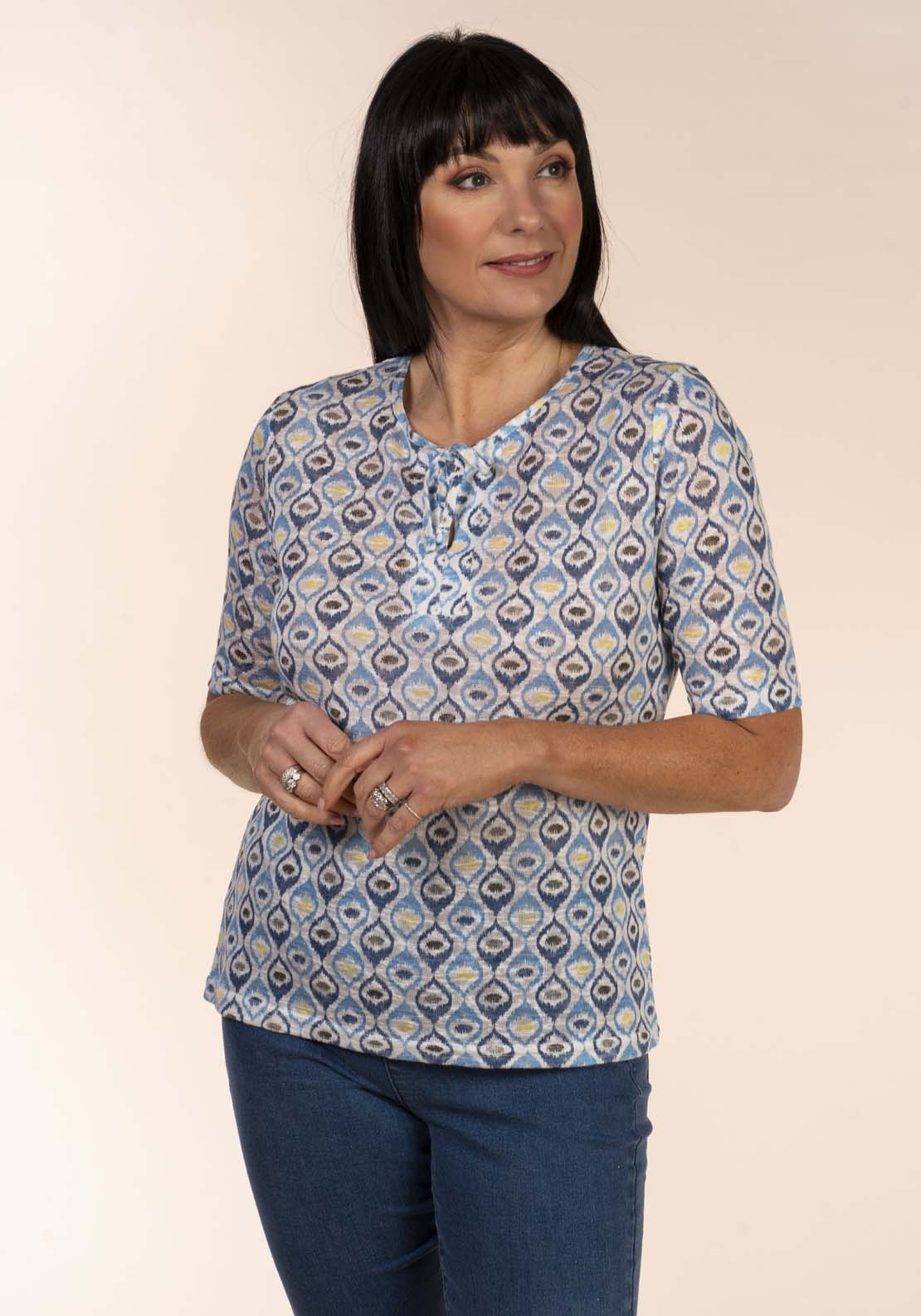 Tea Lane Tile Print T-Shirt 4 Shaws Department Stores