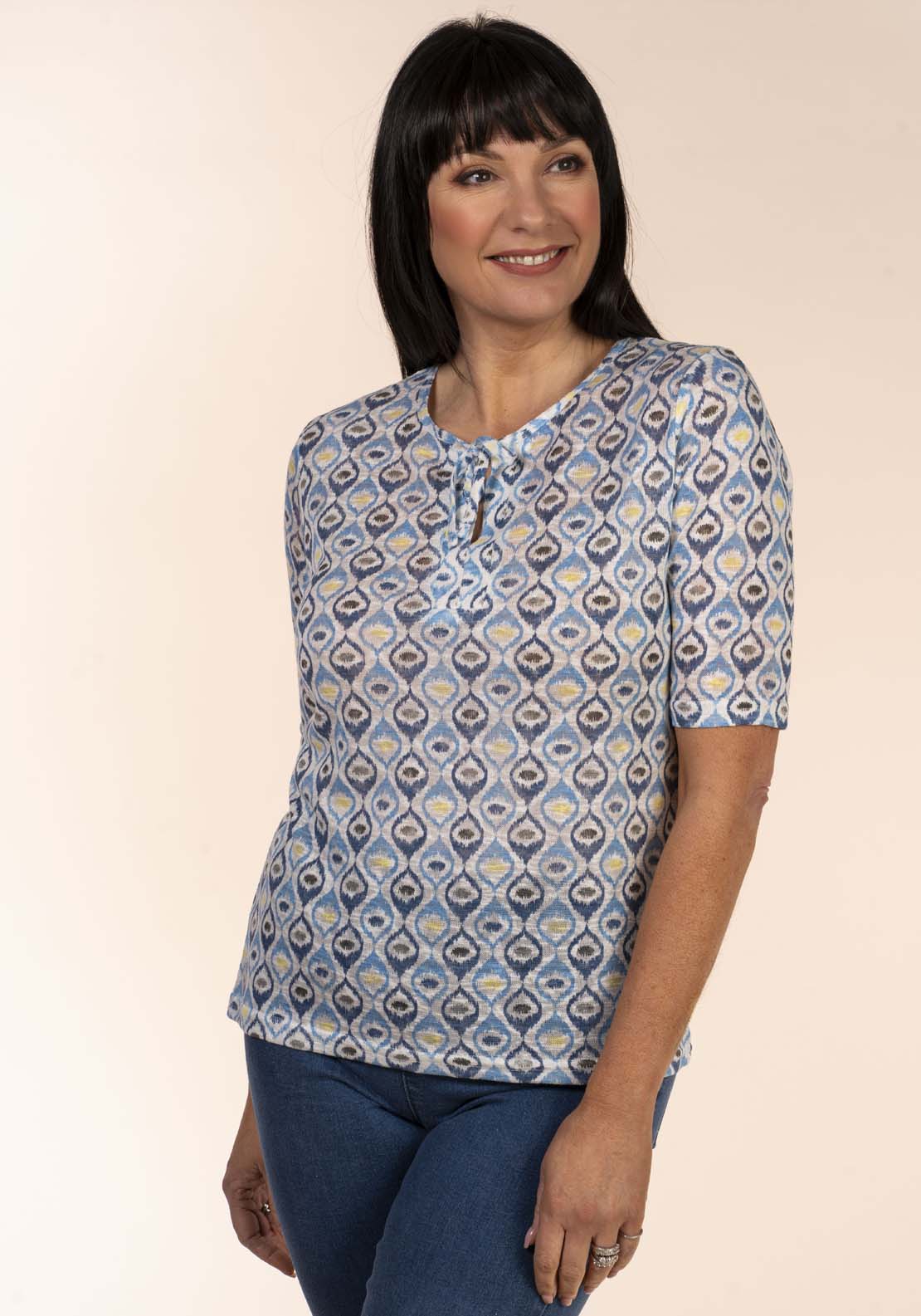 Tea Lane Tile Print T-Shirt 1 Shaws Department Stores