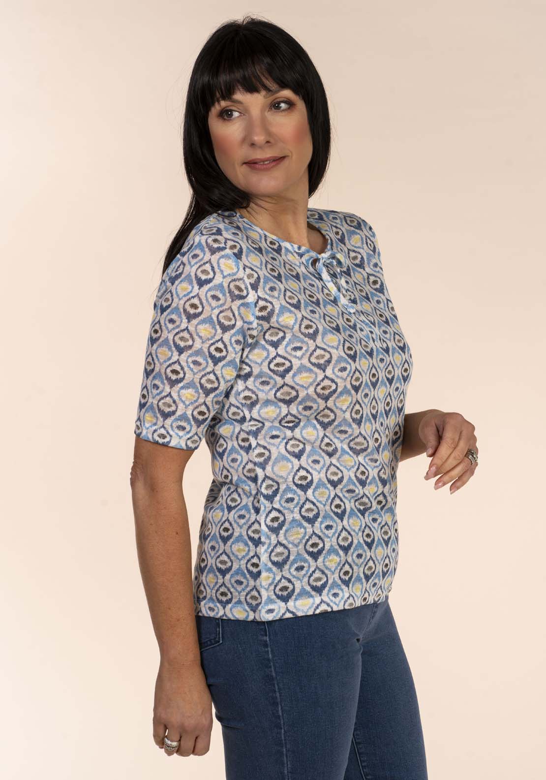 Tea Lane Tile Print T-Shirt 3 Shaws Department Stores