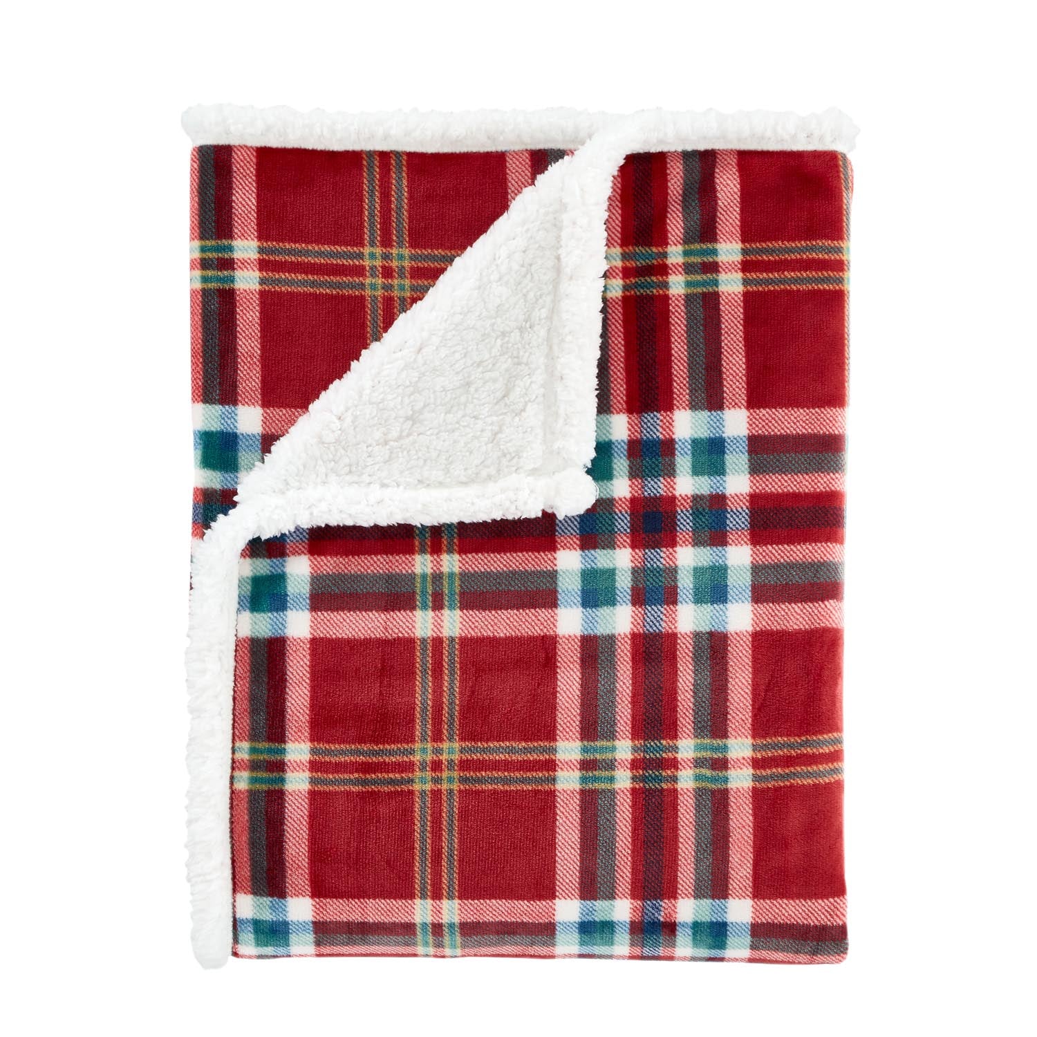 The Home Collection Soft and Cosy Check Throw - Red 2 Shaws Department Stores
