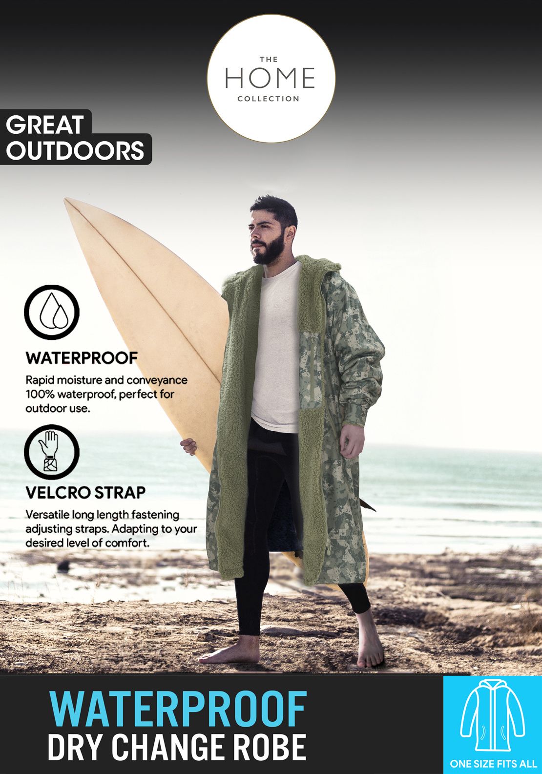 The Home Collection Dry Robe - Camo 1 Shaws Department Stores