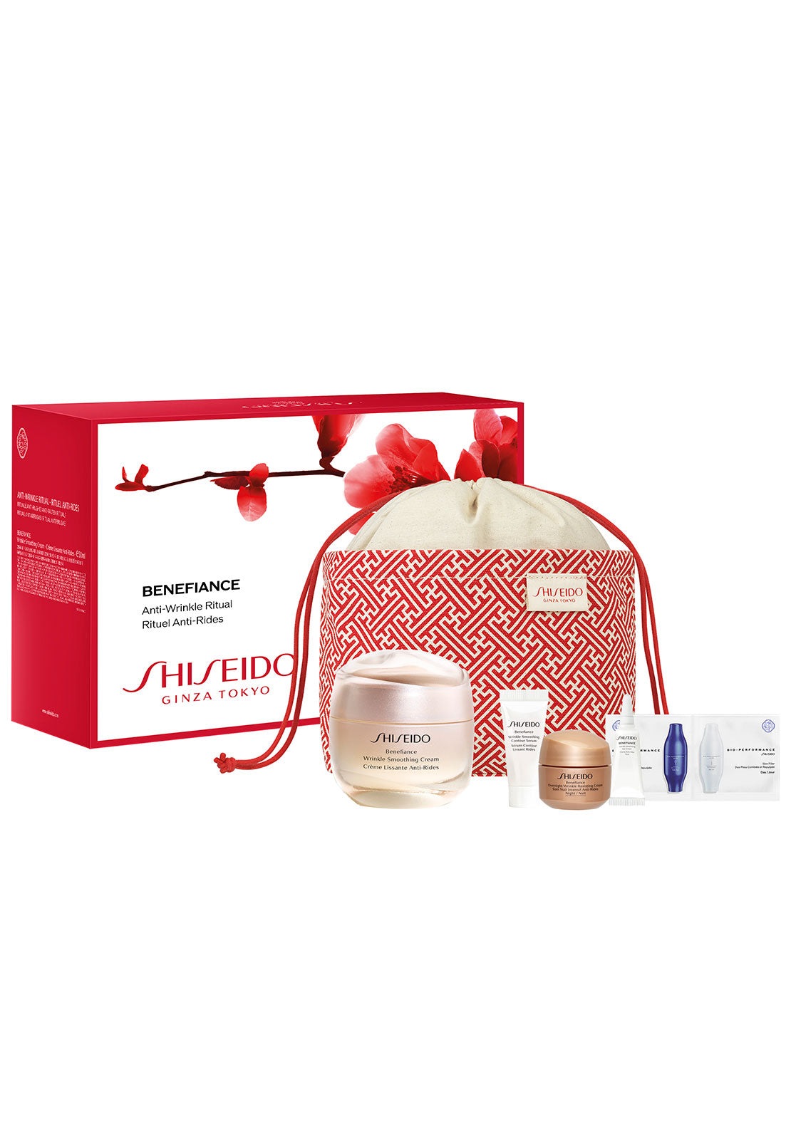 Shiseido Benefiance Wrinkle Smoothing Cream Pouch Set 2 Shaws Department Stores