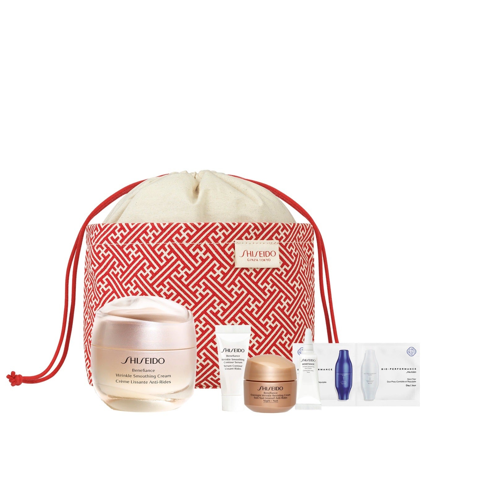 Shiseido Benefiance Wrinkle Smoothing Cream Pouch Set 3 Shaws Department Stores