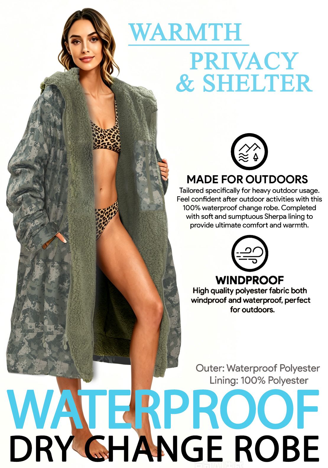 The Home Collection Dry Robe - Camo 2 Shaws Department Stores