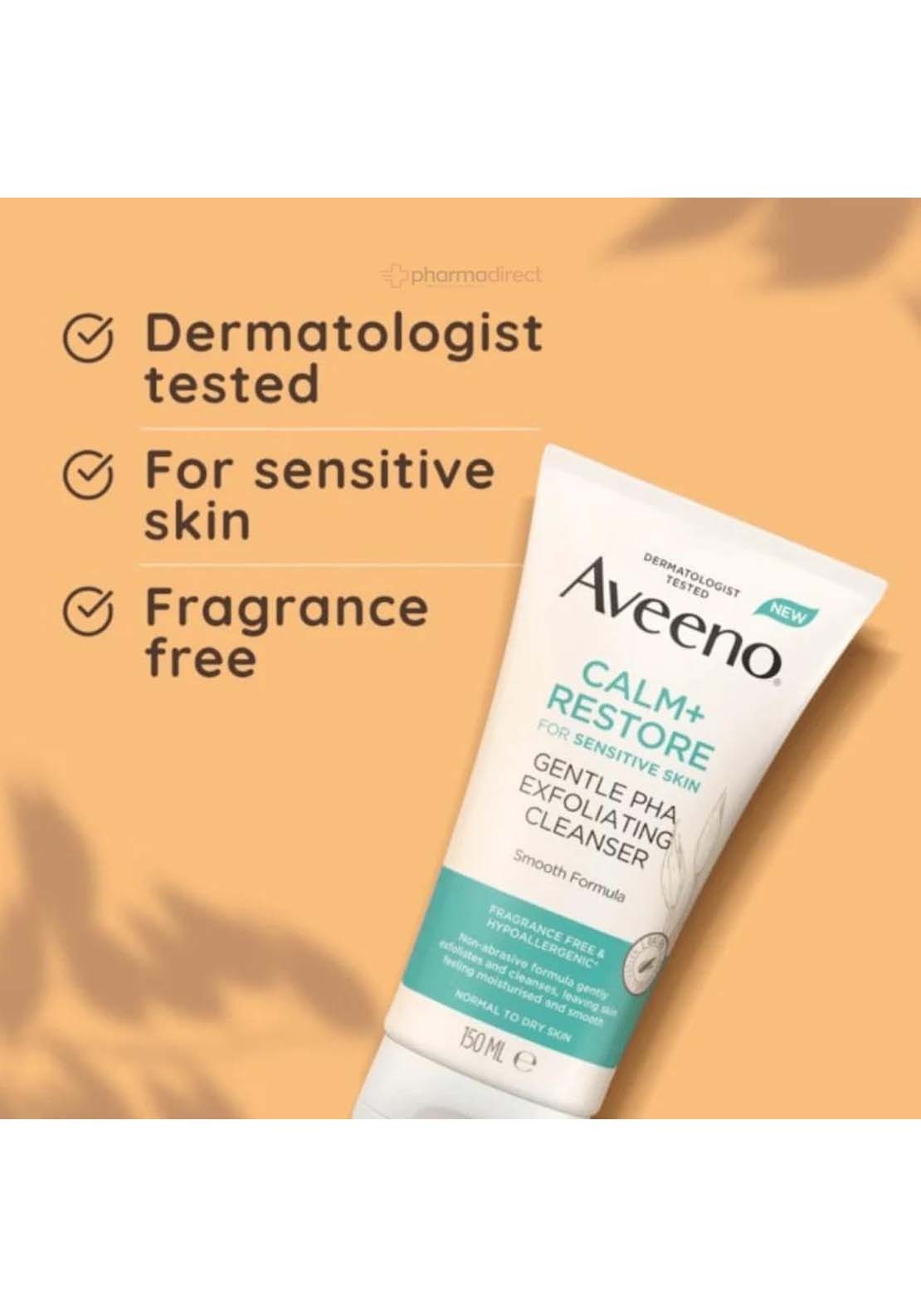 Aveeno Calm And Restore Gentle Pha Exfoliating Cleanser 150ml 2 Shaws Department Stores