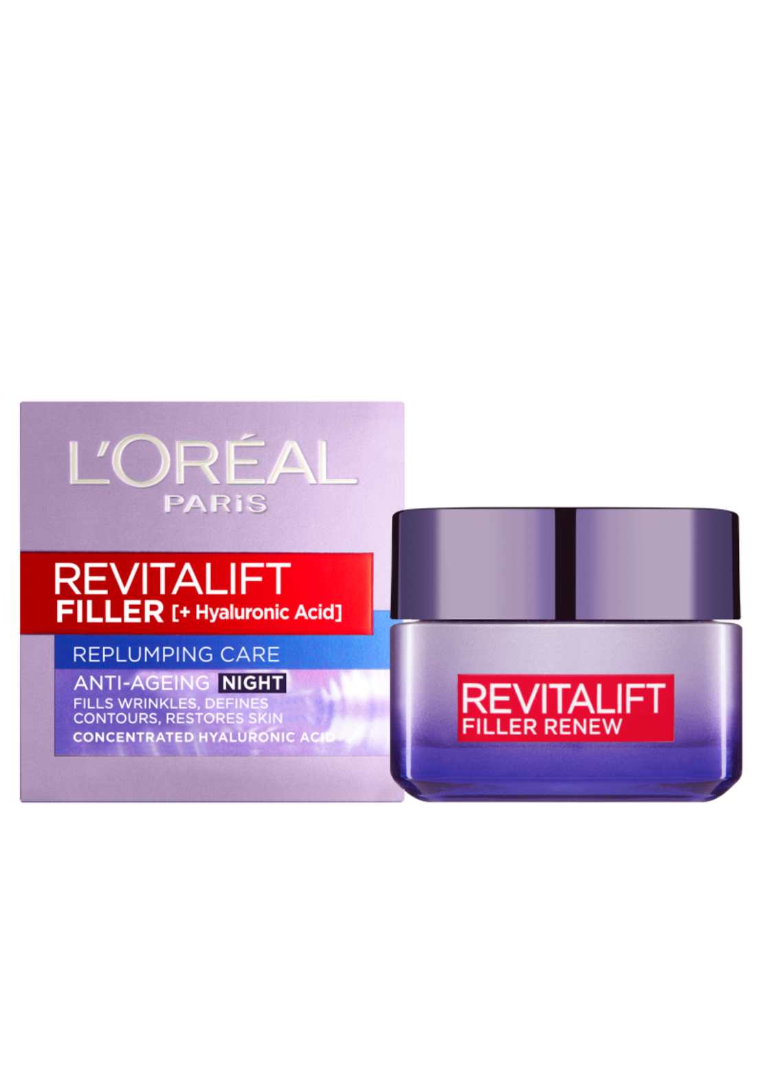 L’ Oréal Revitalift Filler + Hyaluronic Acid Anti-Ageing Night Cream - 50ml 1 Shaws Department Stores