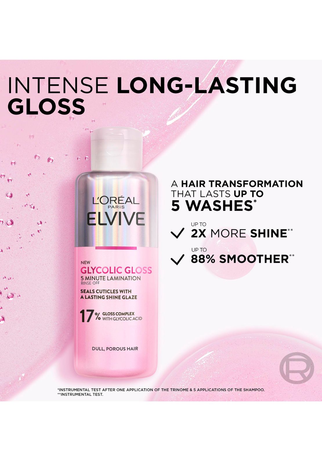 Elvive L’Oréal Paris Elvive Glycolic Gloss 5 Minute Lamination Treatment for Dull Hair 200ml 2 Shaws Department Stores