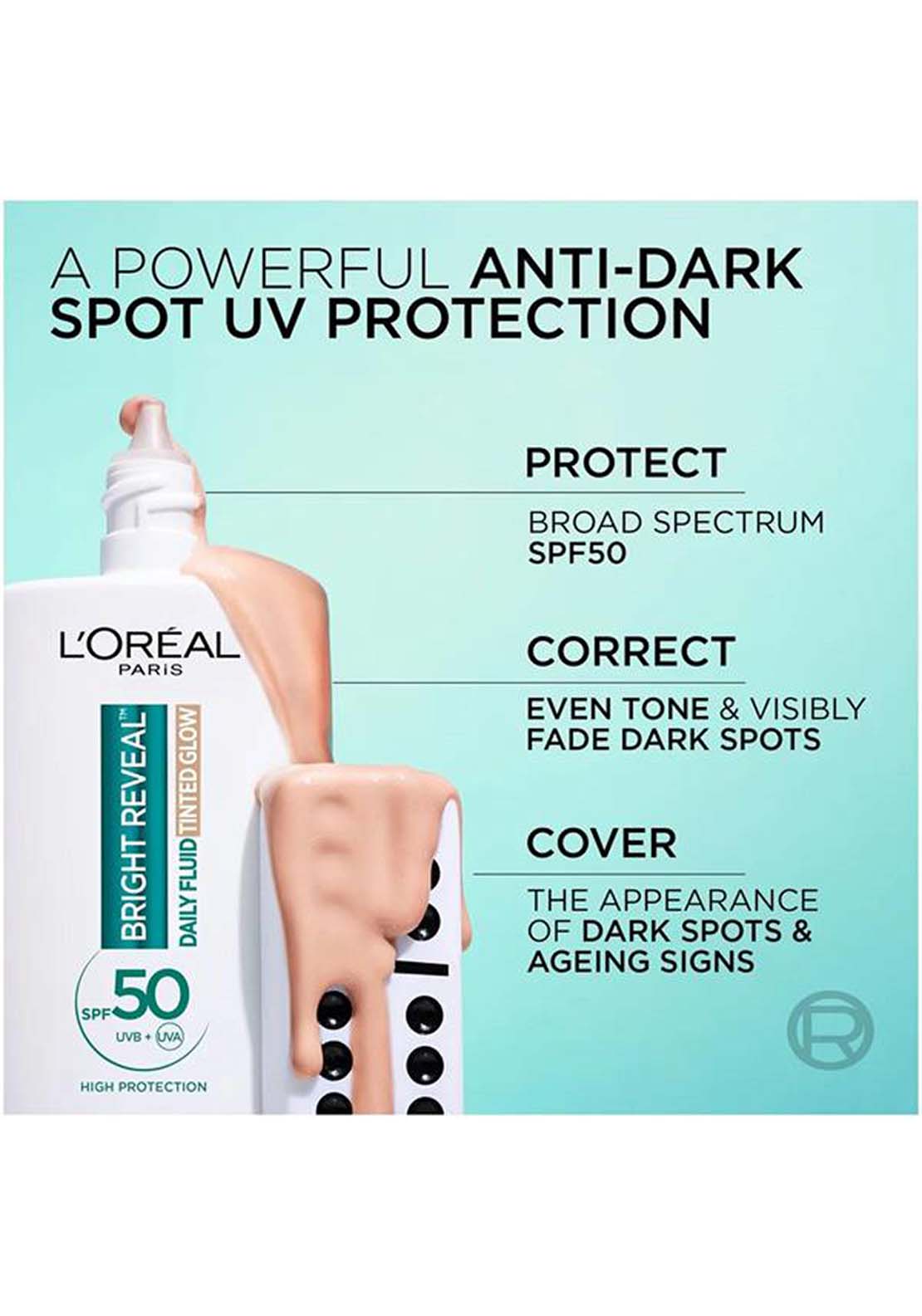 Loreal Bright Reveal Daily Fluid Tinted Glow Bronze Spf50 + 2 Shaws Department Stores
