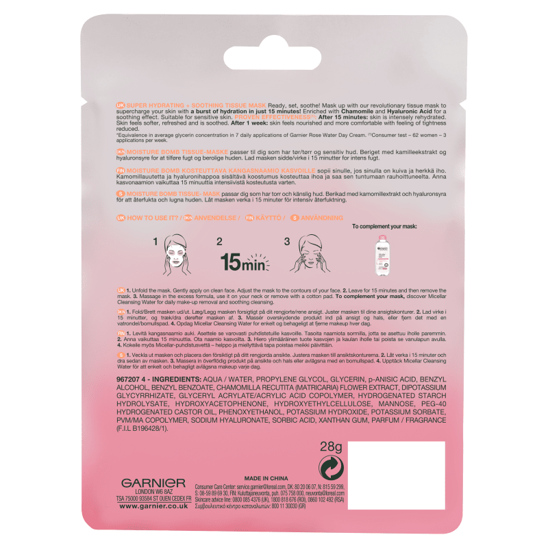L’ Oréal Moisture Bomb Chamomile Hydrating Face Sheet Mask - 28g 2 Shaws Department Stores